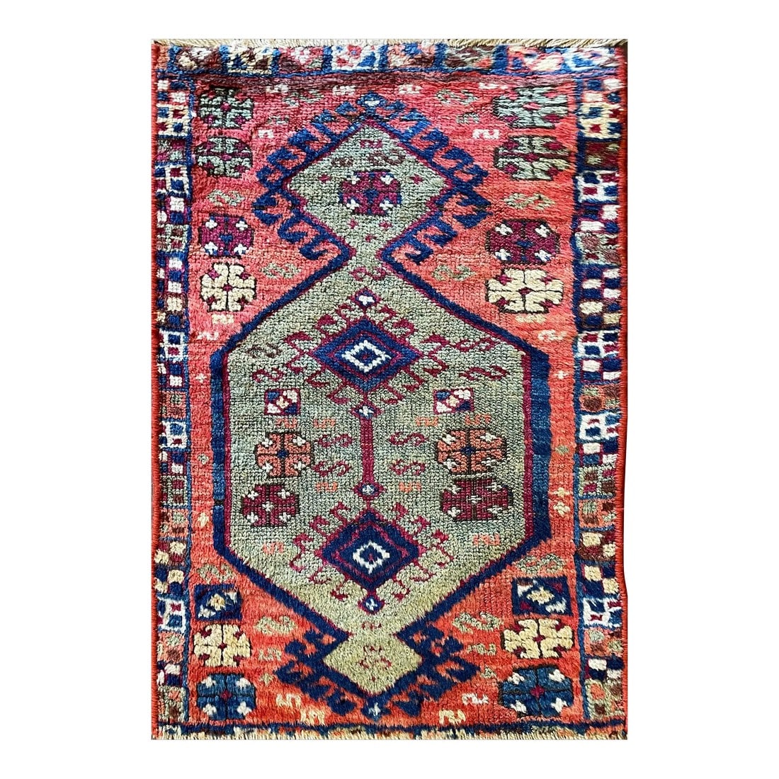 Antique Oushak Yastik Anatolian Rug, the Stars 16" X 28" (1 of 8)