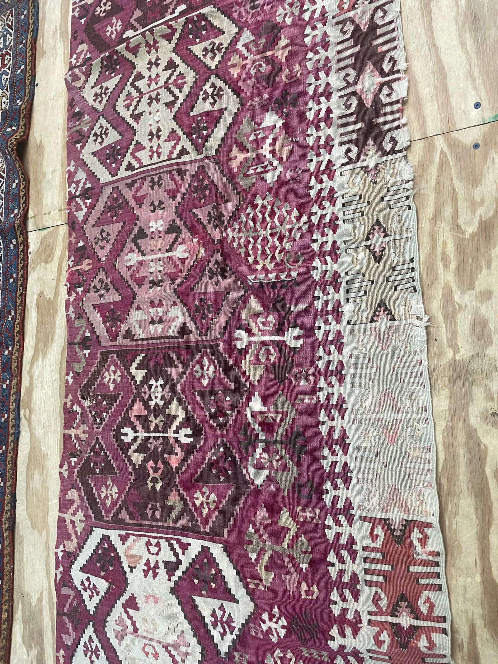 Antique Turkish Kilim, Fragment, as Is, C-1900's 2'6" X 7'2" - 6