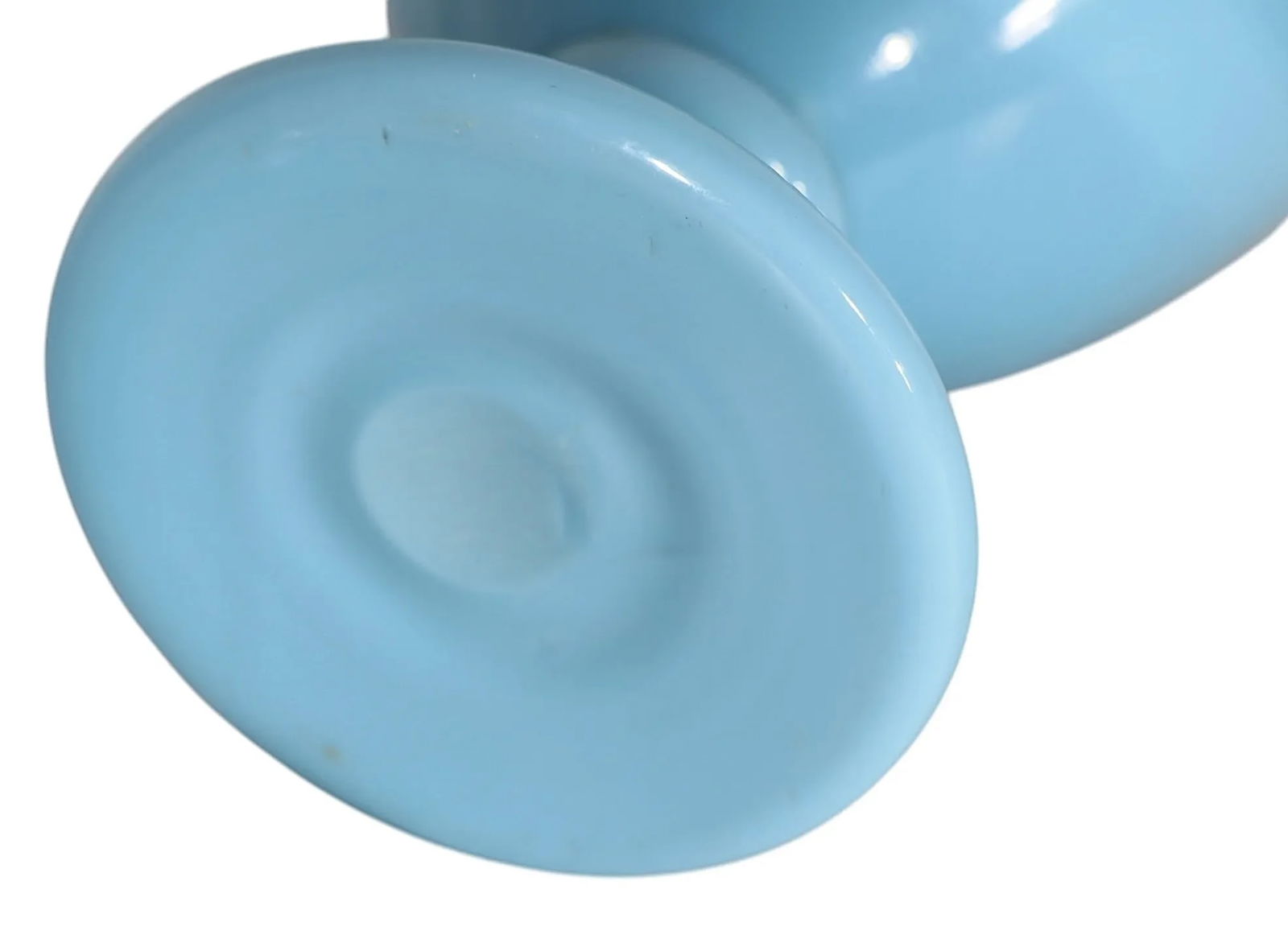 Large French Blue Opaline Stoppered Bottle - 6