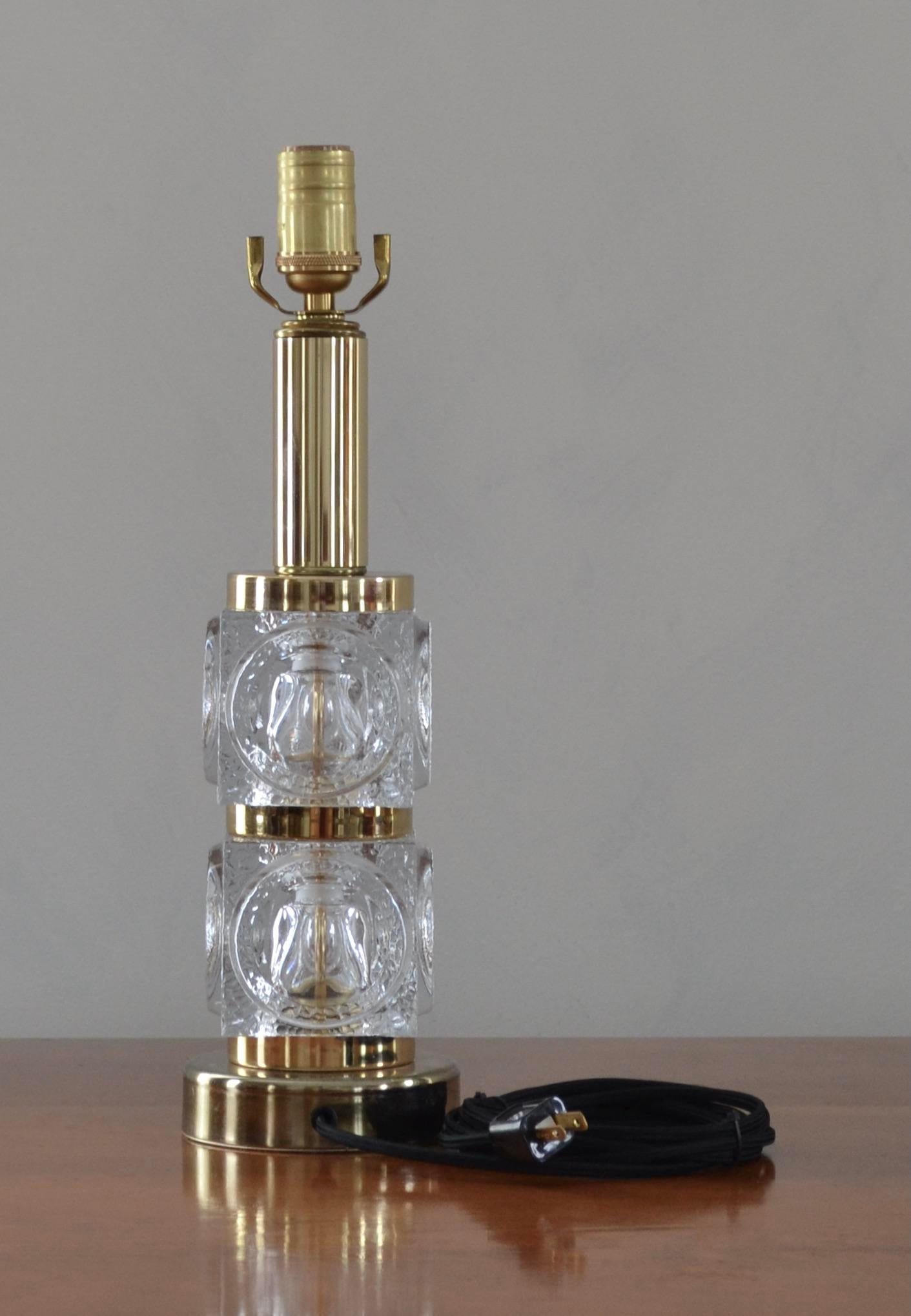 1970's Peill & Putzler Cube Glass Lamp - 2