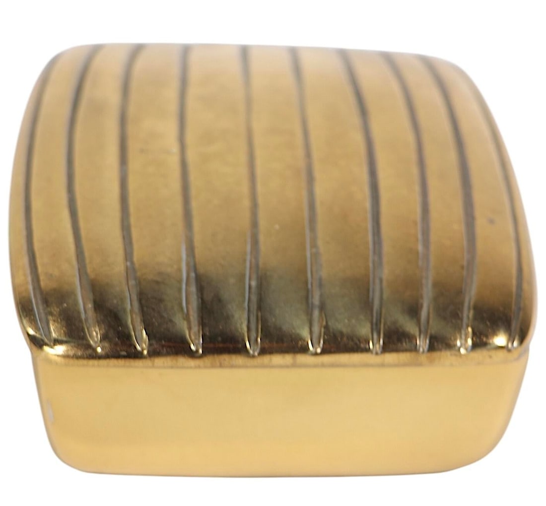 2 Pc Brutalist Mid Century Jenfred Ware Ashtray and Cigarette Box C. 1970's - 2