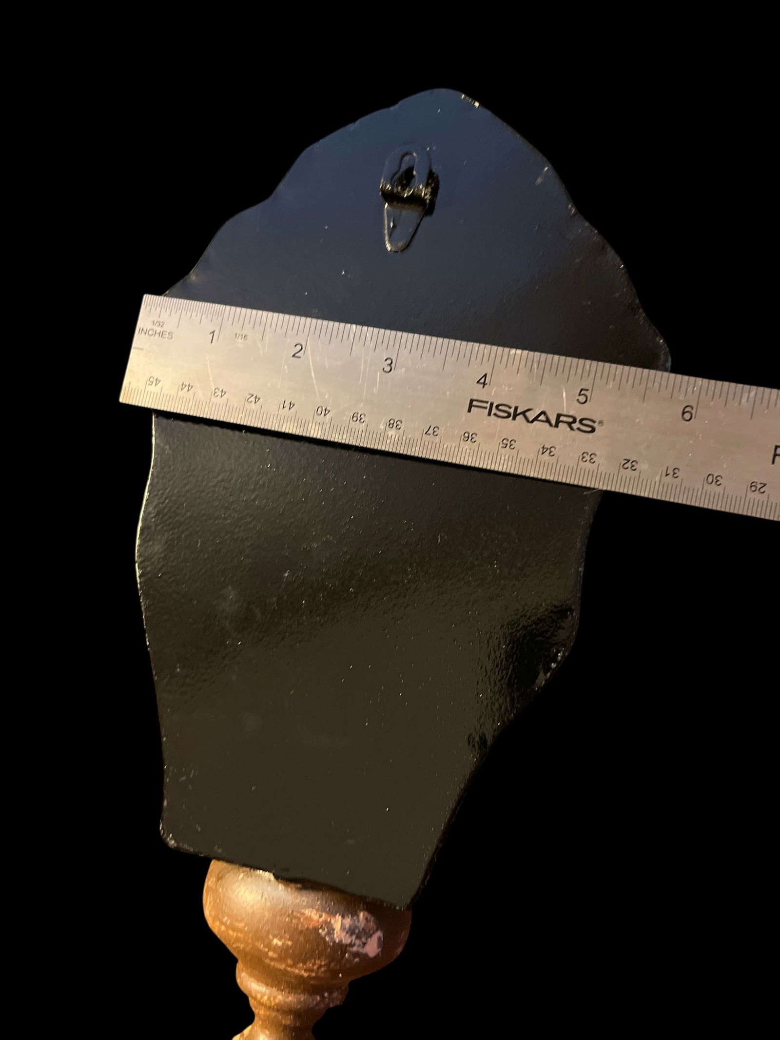 1950s Hand Painted Venetian Rustic European Coat of Arms Mirrored Shield Wall Bracket Candle Sconces - 9