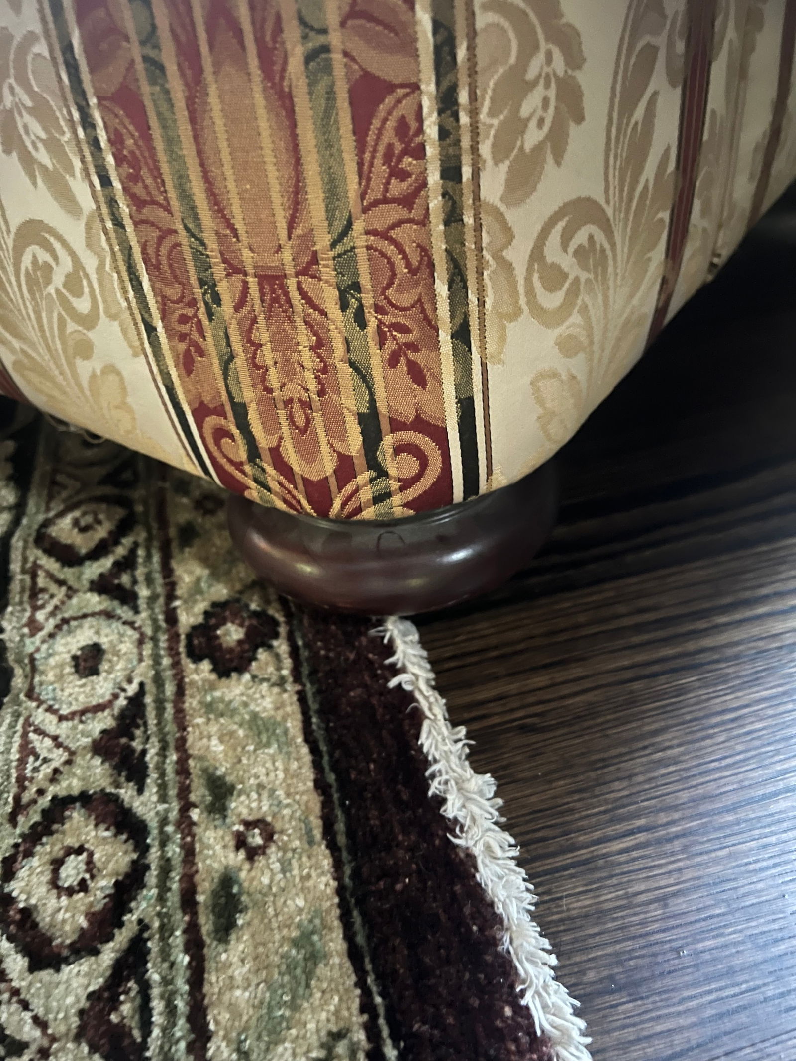 Henredon Club Chair With Tufted Back and Skirted Base - 5