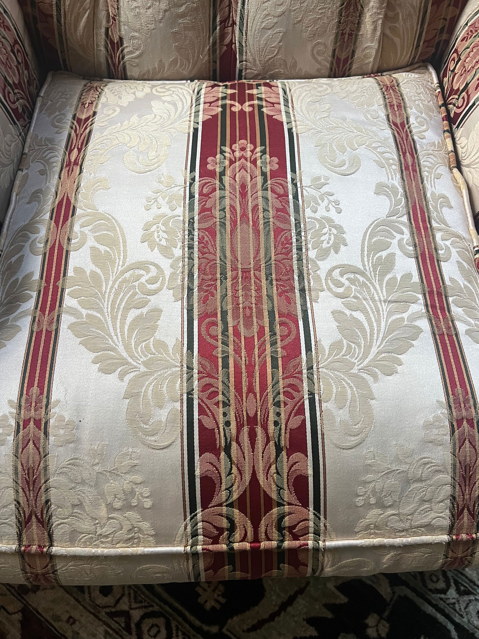 Henredon Club Chair With Tufted Back and Skirted Base - 6