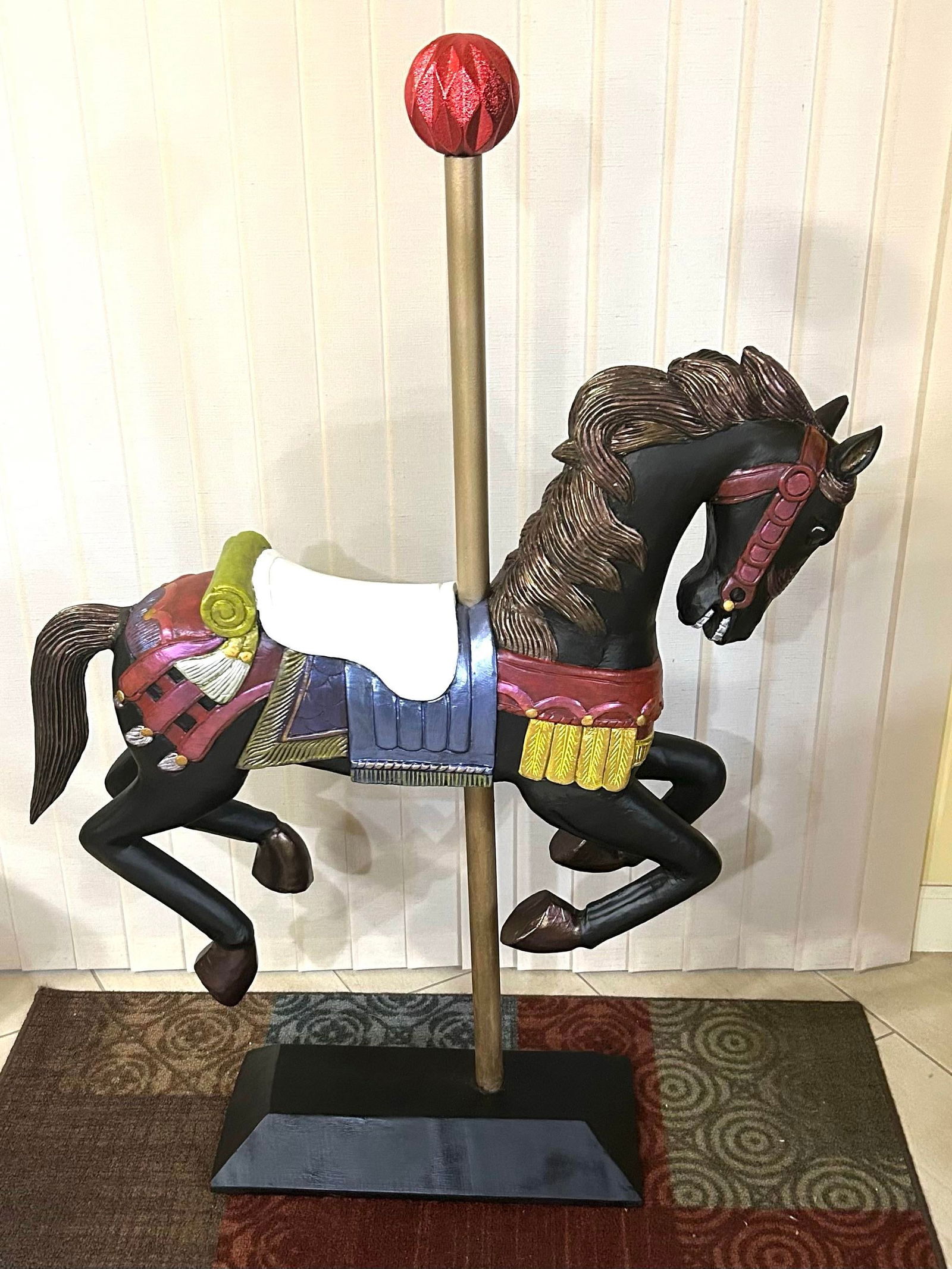 Vintage Wooden Hand-Carved Carousel Horse - 2