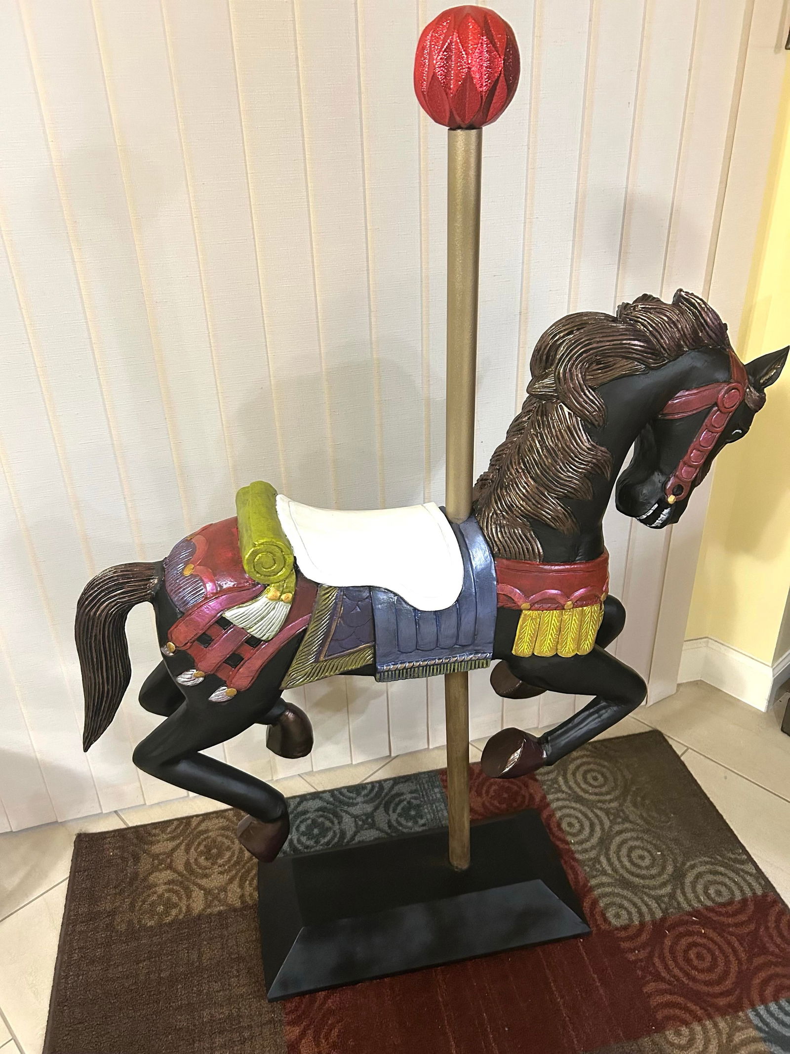 Vintage Wooden Hand-Carved Carousel Horse - 3