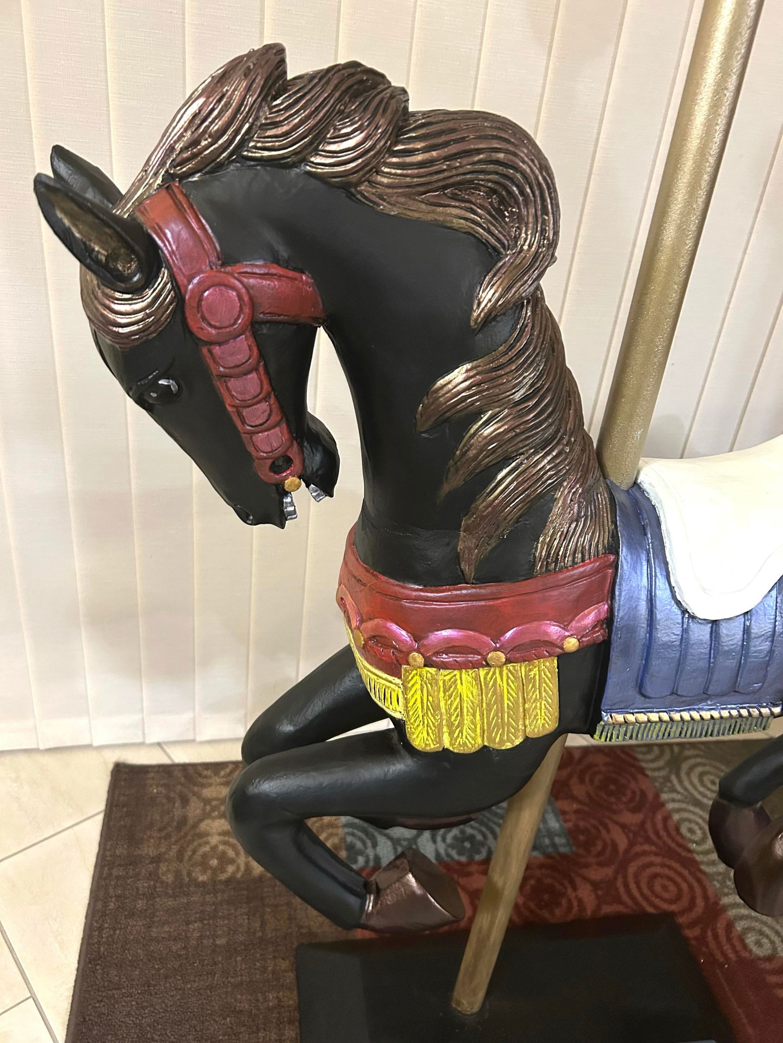 Vintage Wooden Hand-Carved Carousel Horse - 5