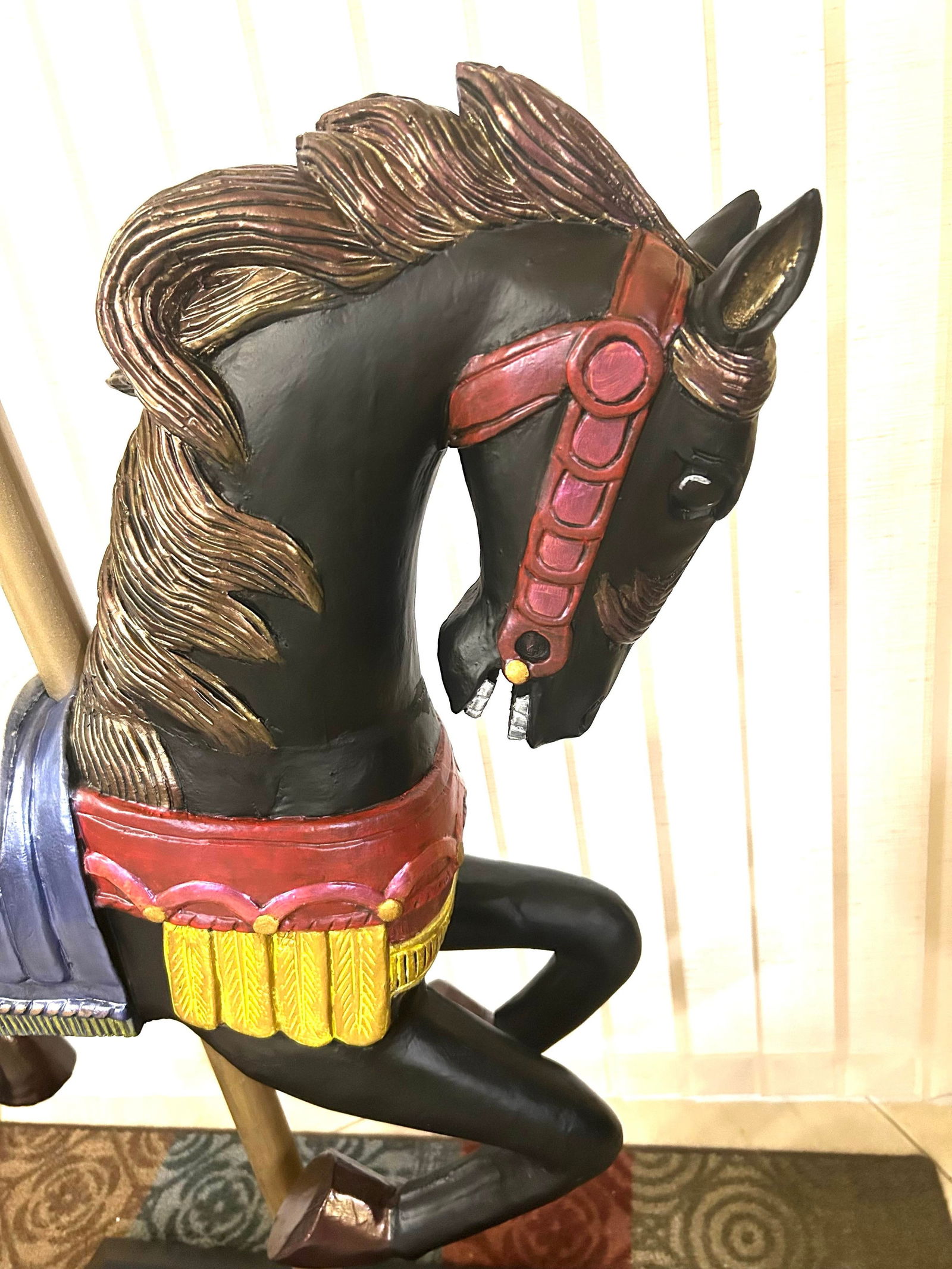 Vintage Wooden Hand-Carved Carousel Horse - 6