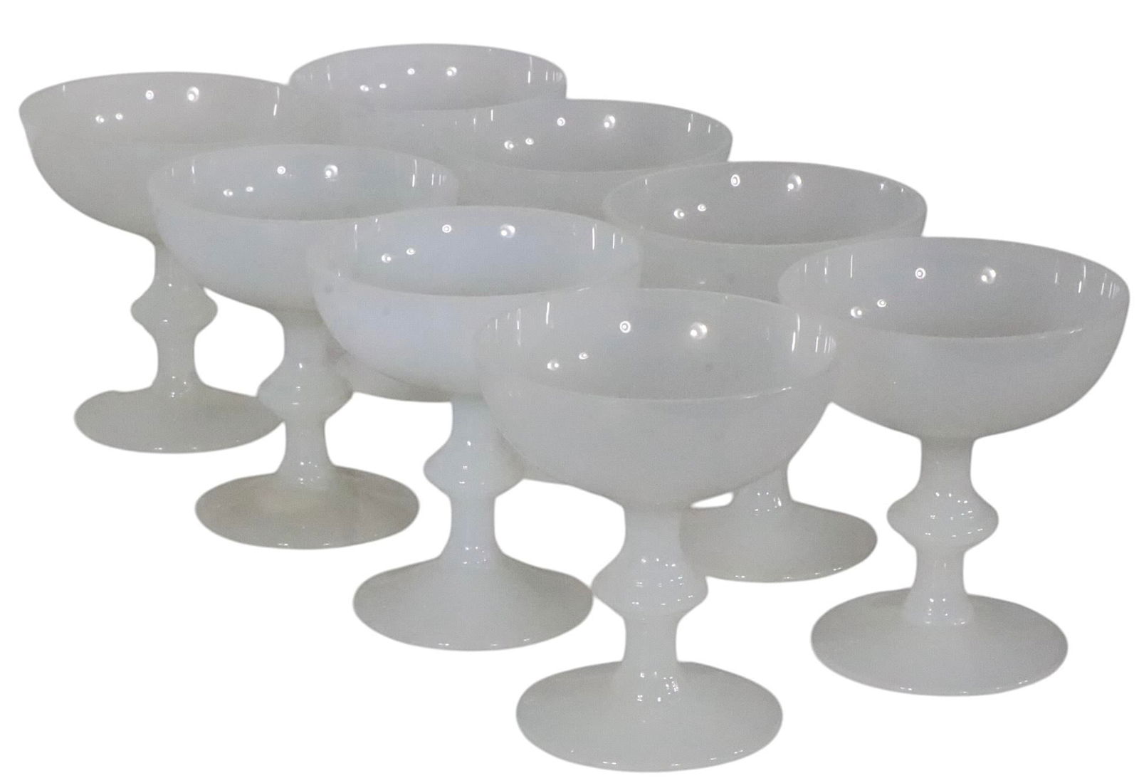 Set of Eight Vintage Champagne Glasses by p.v. Made in France - 2