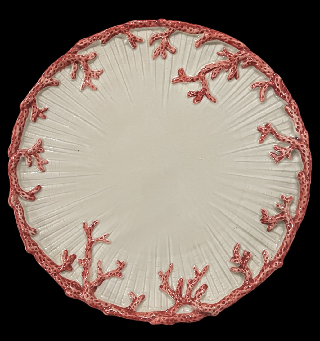 1970s Fitz & Floyd Oceana Nautilus Dinner Plates and Soup Salad Bowls - Set of 4 - 4