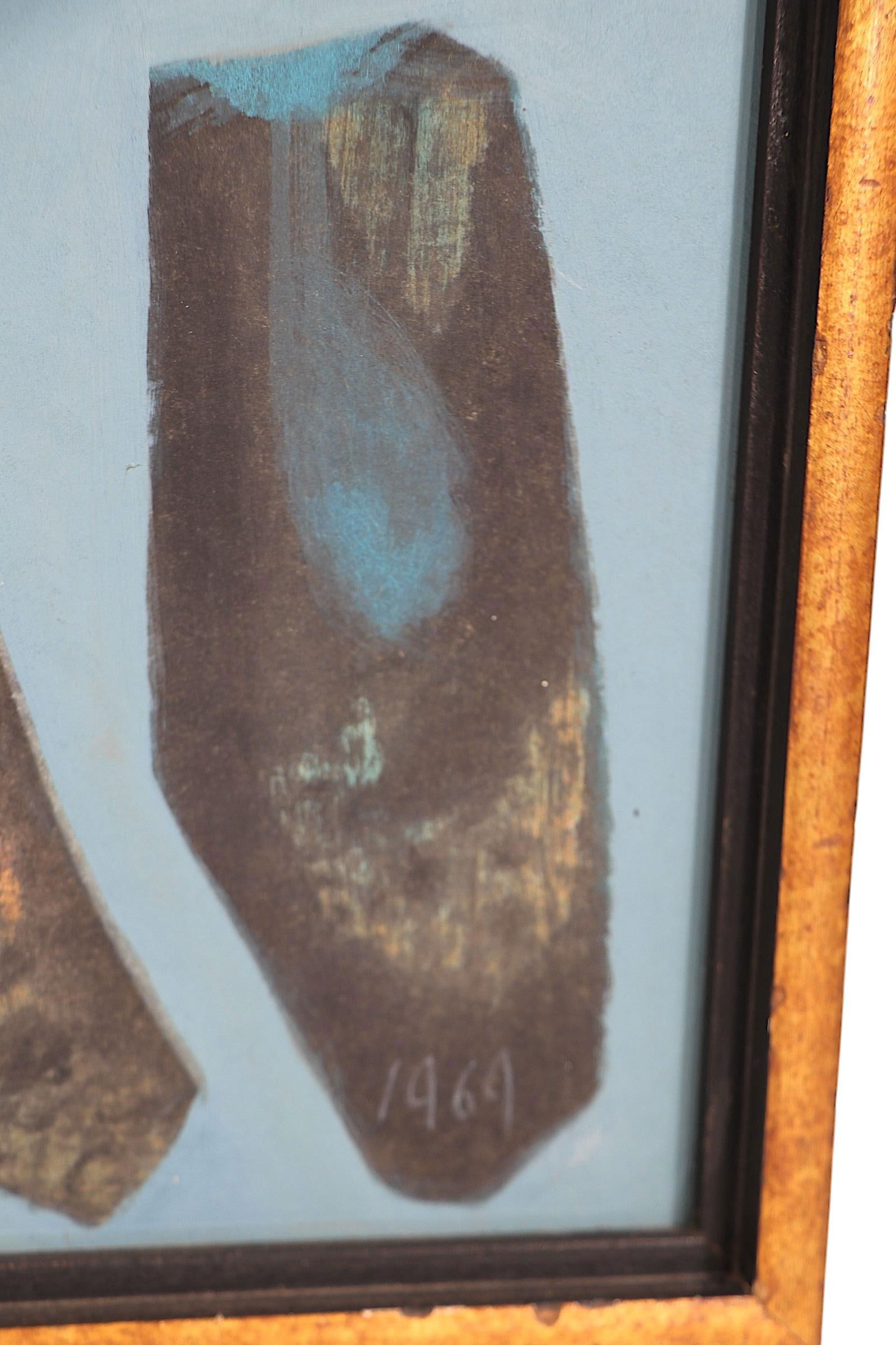 Abstract Oil Painting on Board Signed Dargis C. 1969 - 7