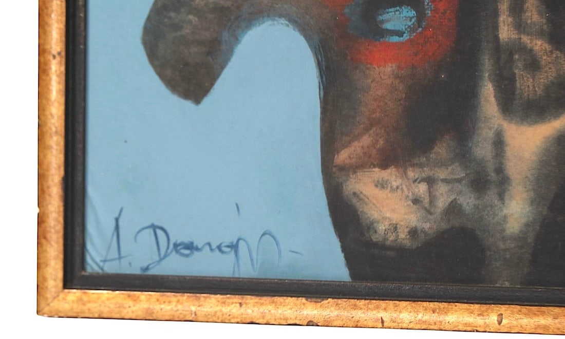 Abstract Oil Painting on Board Signed Dargis C. 1969 - 9