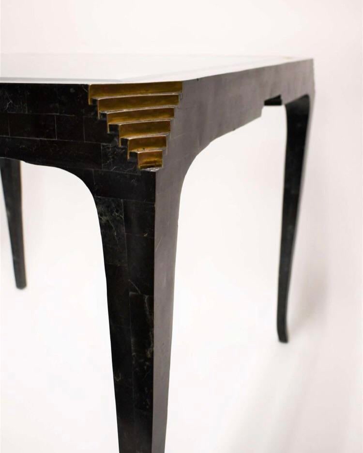 1970s Maitland Smith Tessellated Marble and Glass GameTable - 3