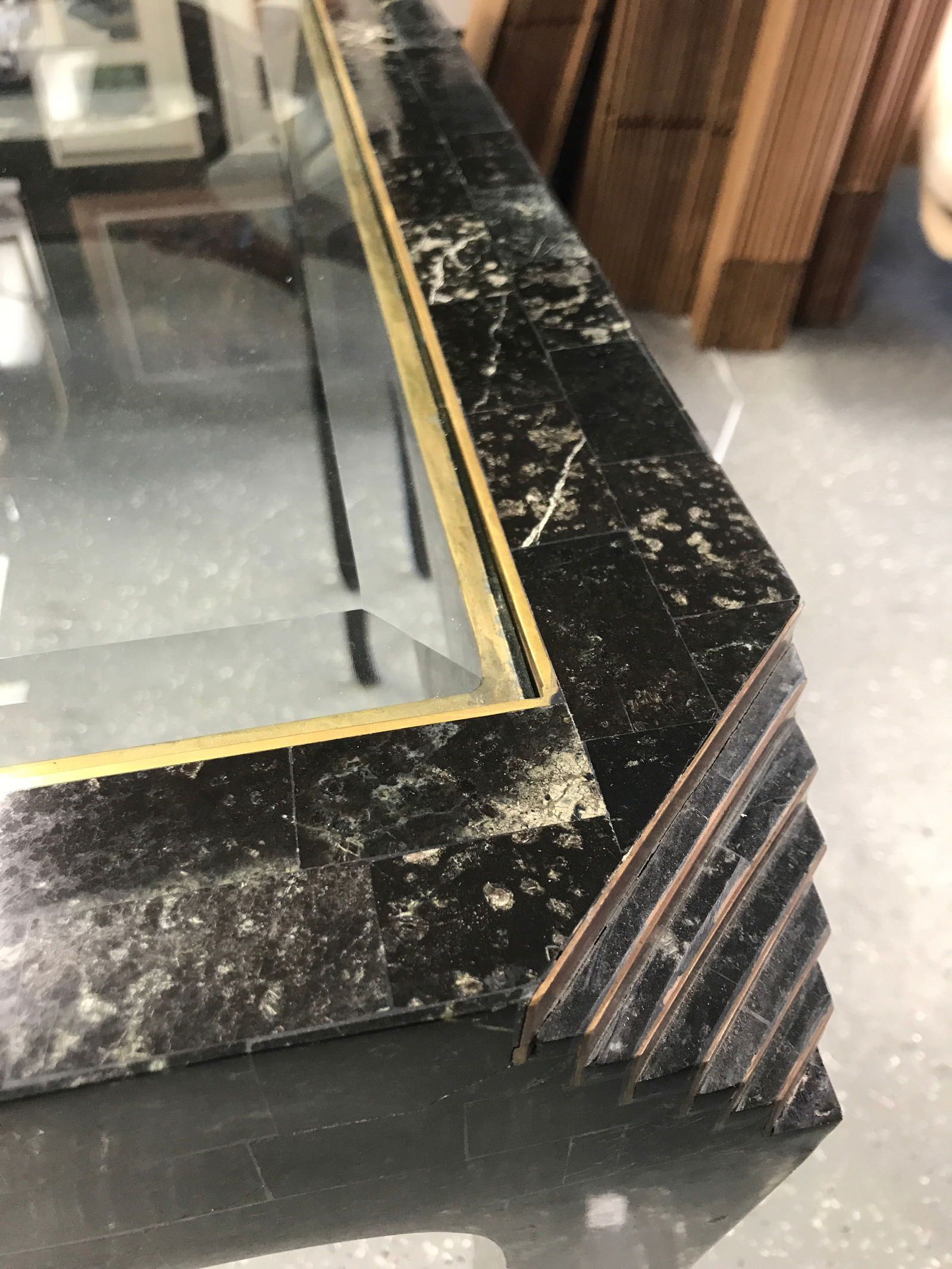 1970s Maitland Smith Tessellated Marble and Glass GameTable - 6