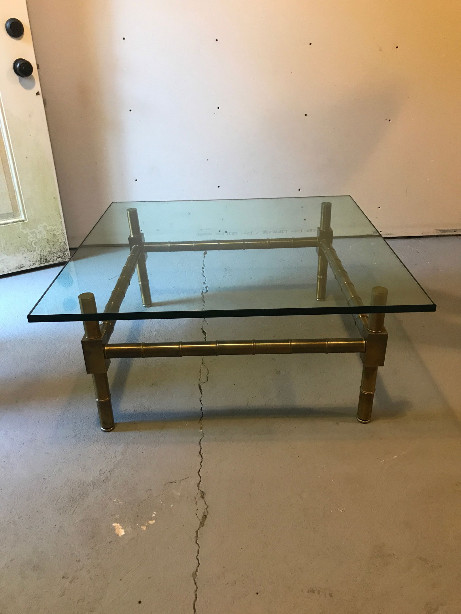 20th Century Hollywood Regency Brass Bamboo Glass Top Coffee Table - 2