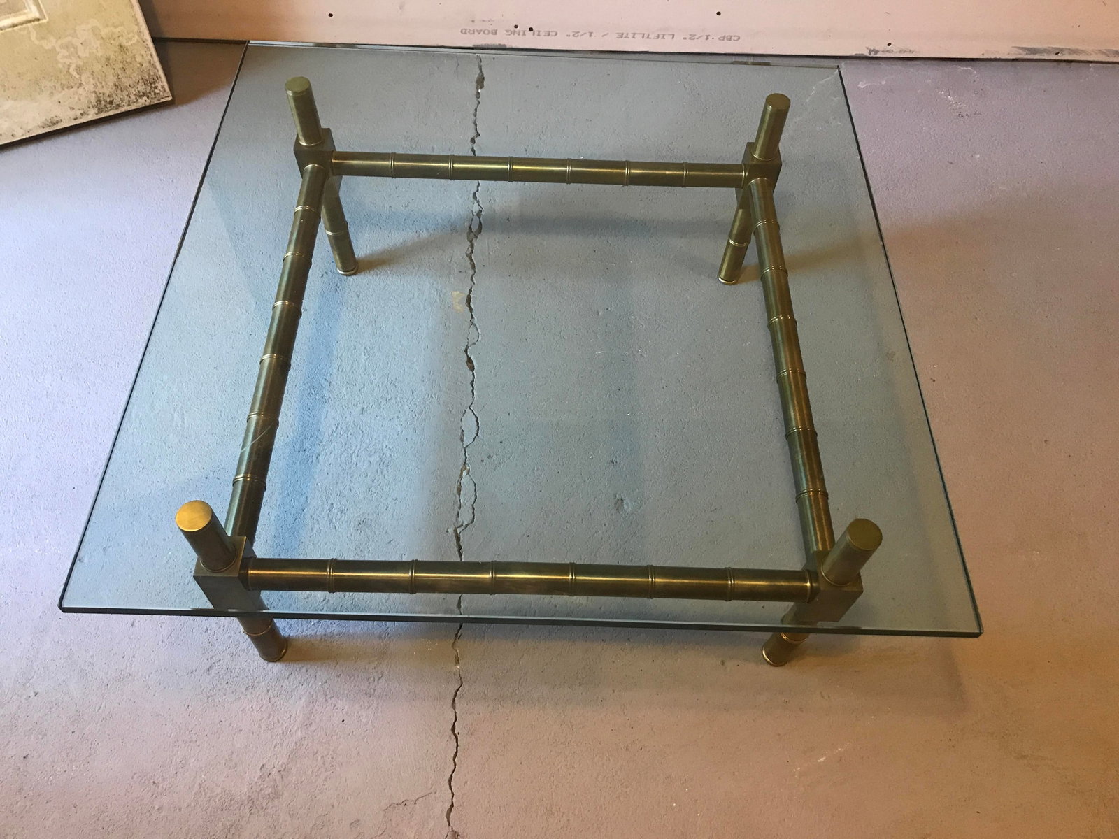 20th Century Hollywood Regency Brass Bamboo Glass Top Coffee Table - 5