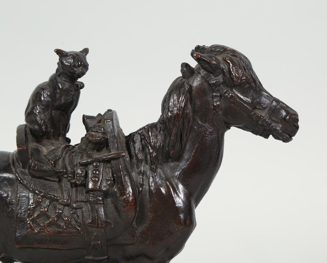 Late 19th Century Emmanuel Fremiet Horse & Cat Bronze Sculpture - 3