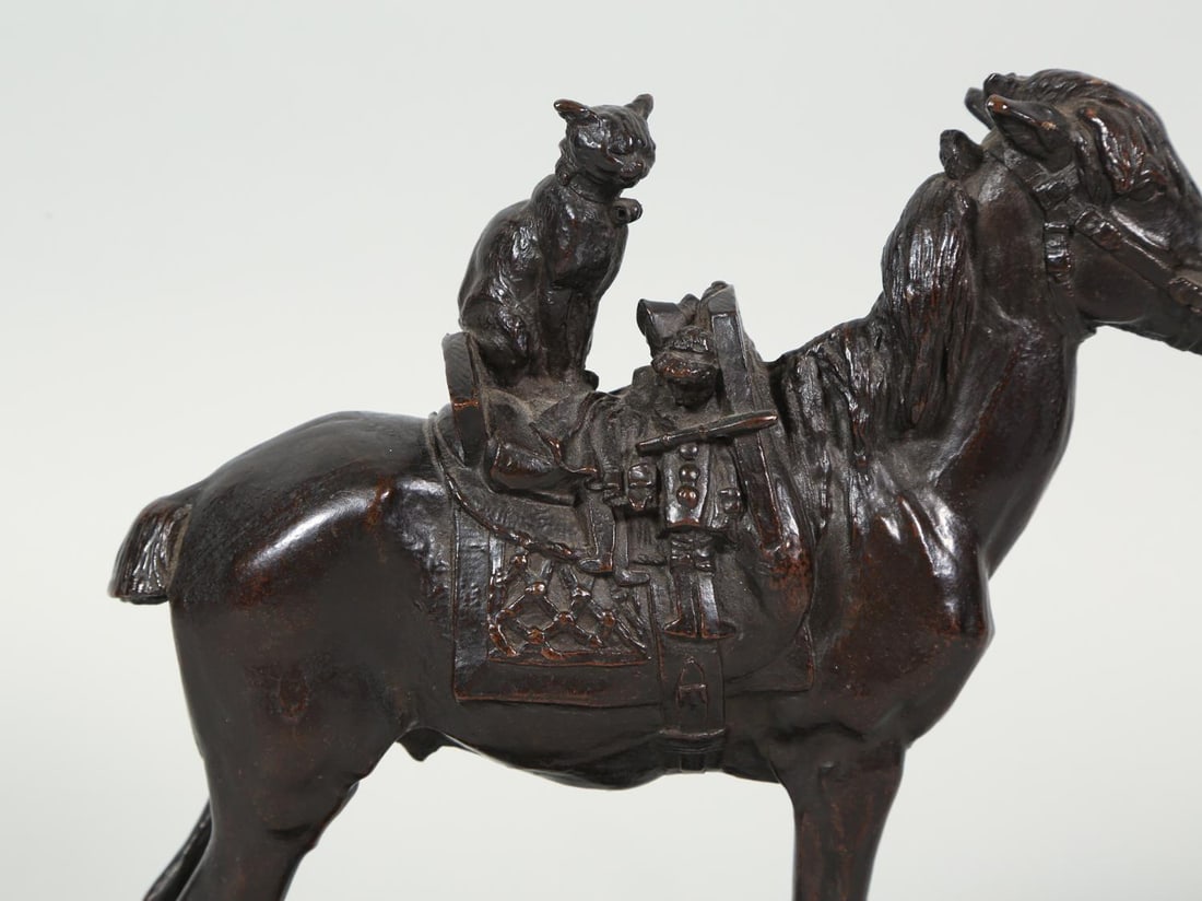 Late 19th Century Emmanuel Fremiet Horse & Cat Bronze Sculpture - 5