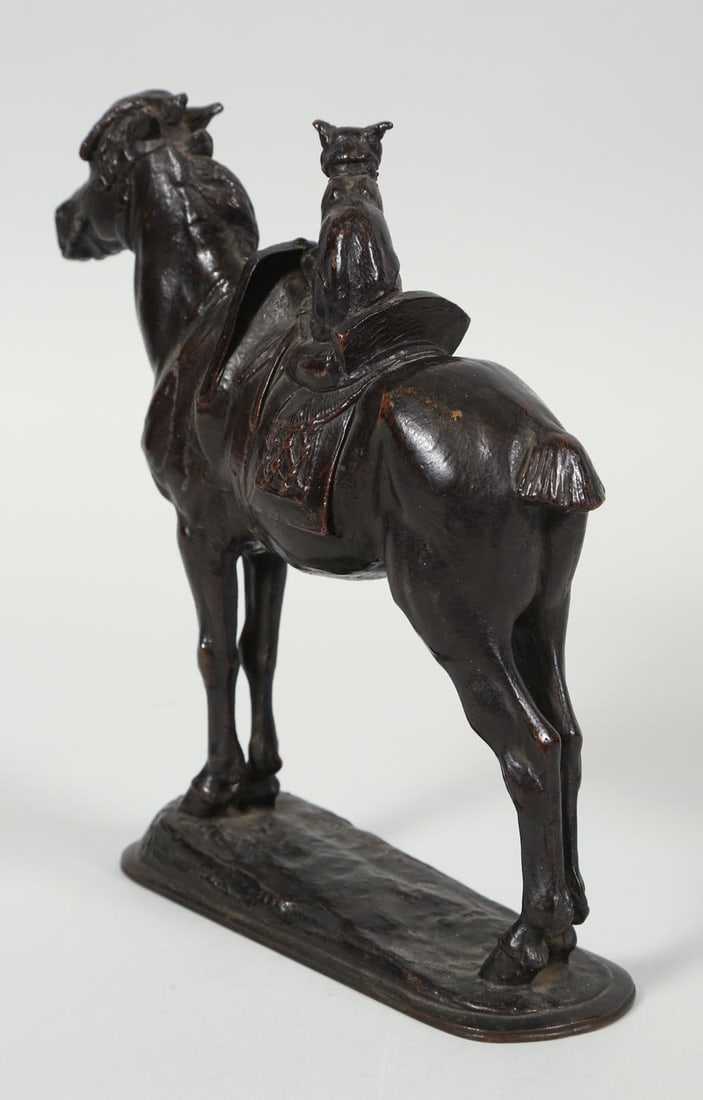 Late 19th Century Emmanuel Fremiet Horse & Cat Bronze Sculpture - 6