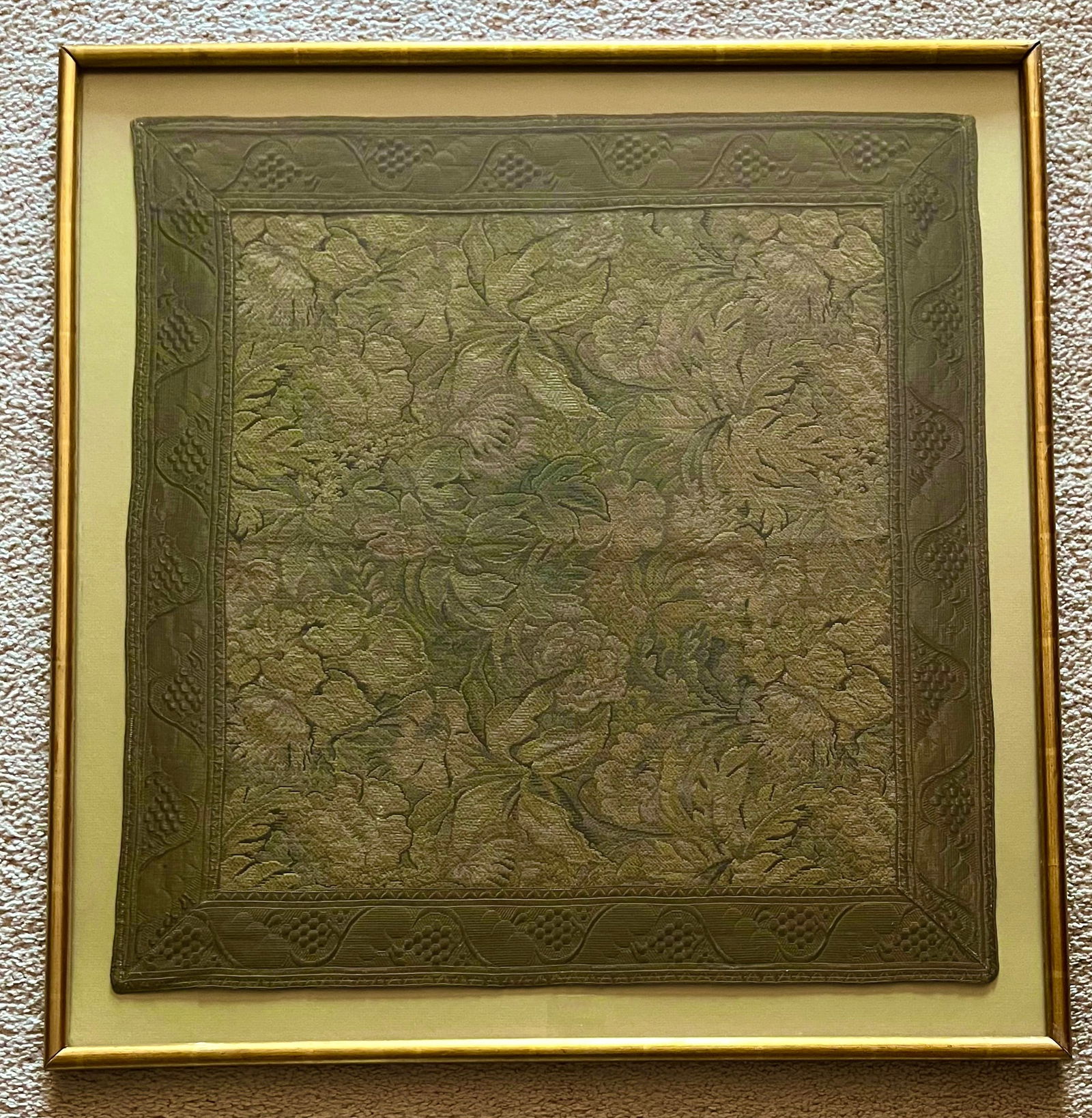 Antique French 'Verdure' Tapestry-Custom Gilt Frame - 2