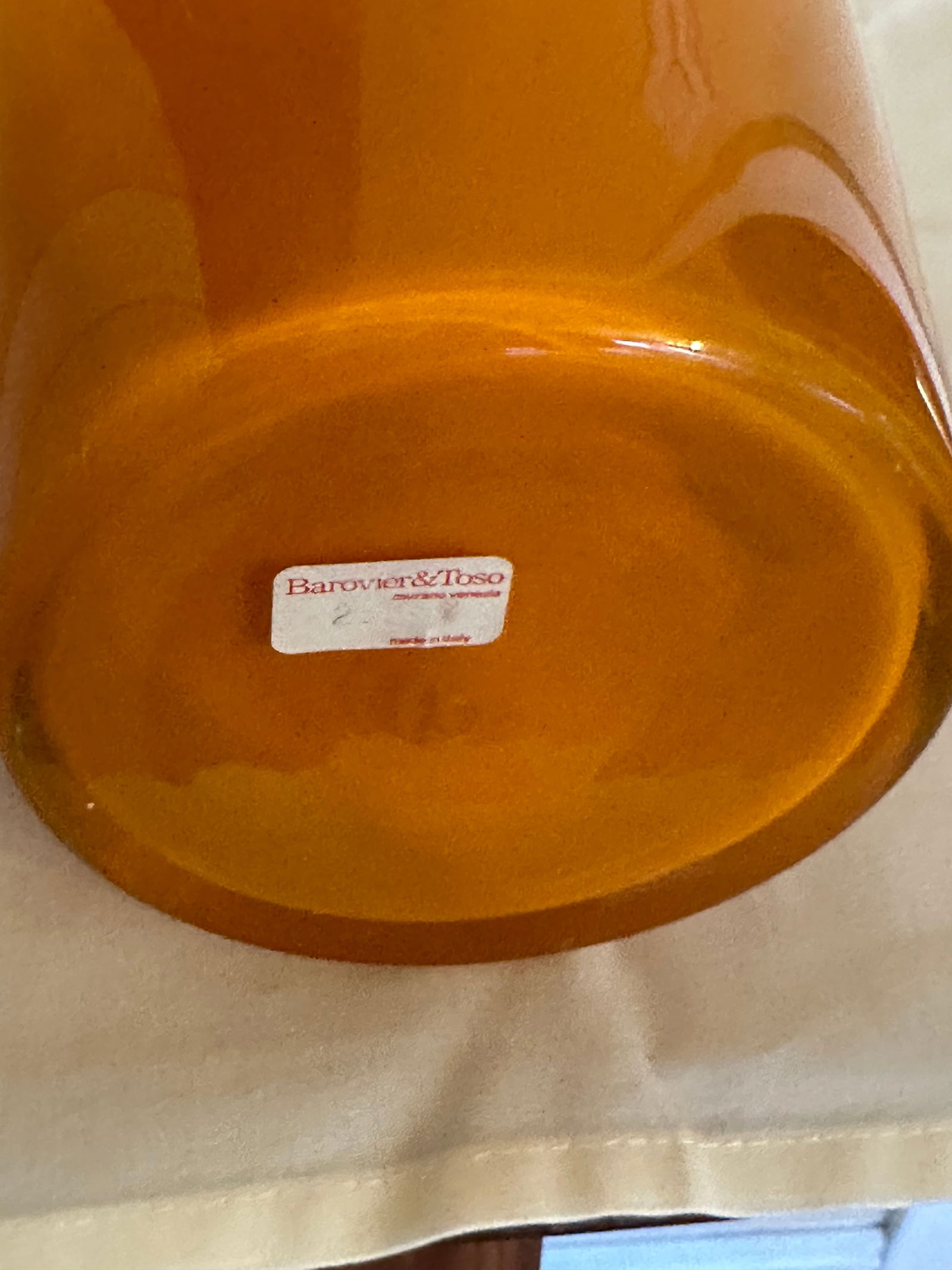 Barovier & Toso Orange Murano Glass Vase - 7