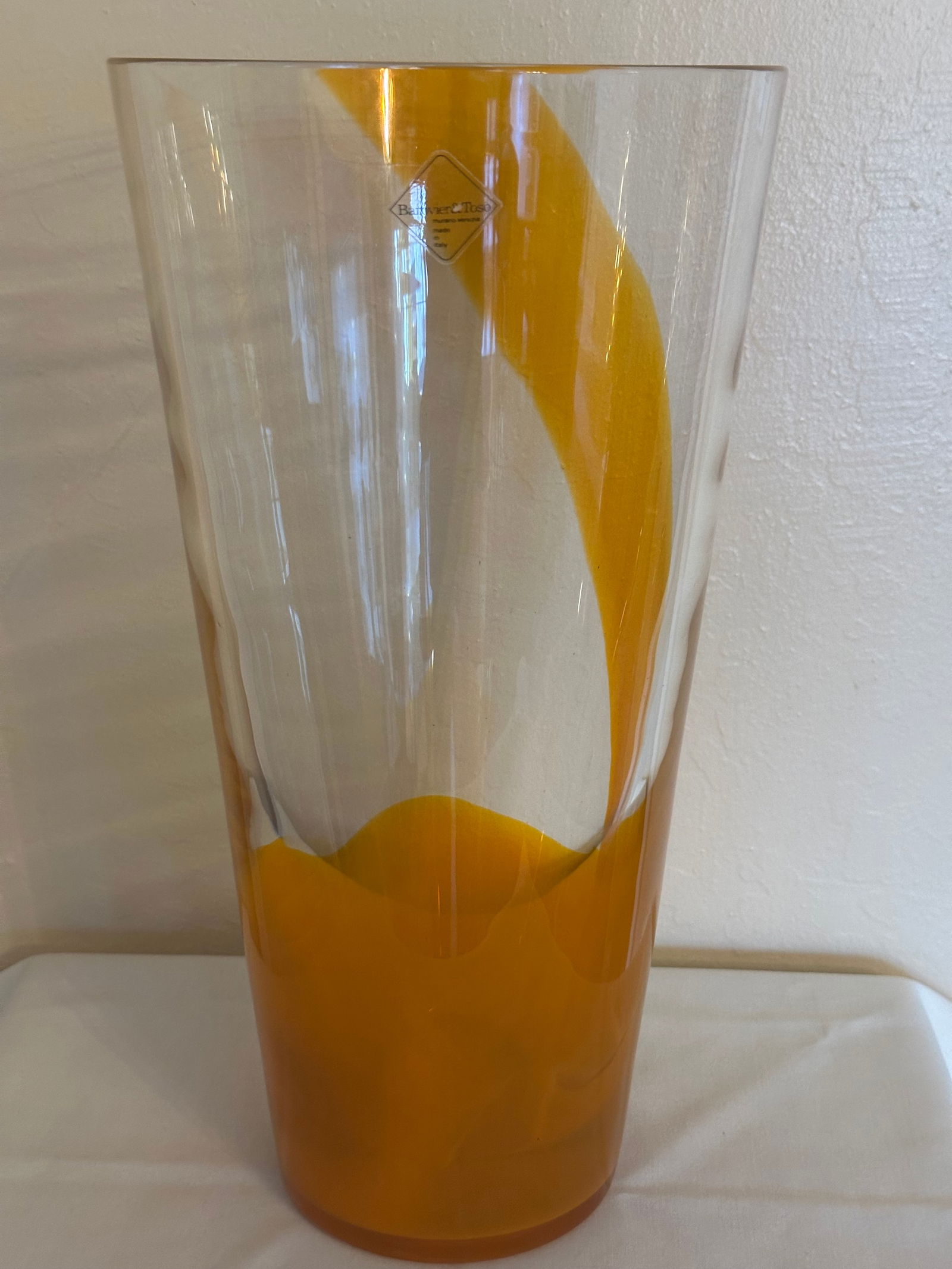 Barovier & Toso Orange Murano Glass Vase - 9