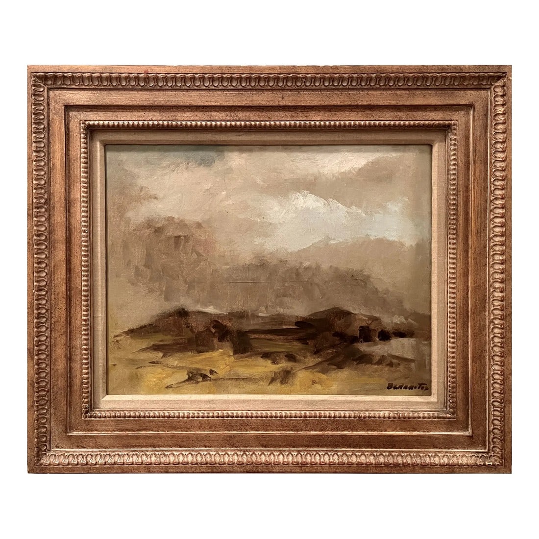 1980 Original Landscape-Custom Framed-Signed-Baranet: This gorgeous original oil on canvas landscape was painted in Connecticut in 1983 by Robert Baranet, (1925-2001), a graduate of The Pennsylvania Academy of the Fine Arts, Philadelphia, The Grand