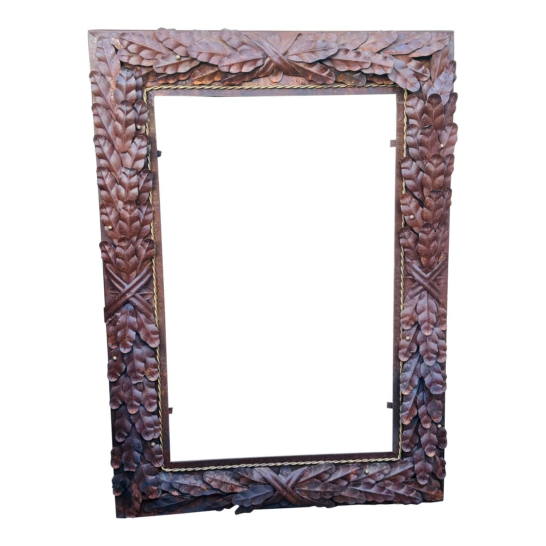 Vintage Italian Rustic Metal Oversized Picture Frame