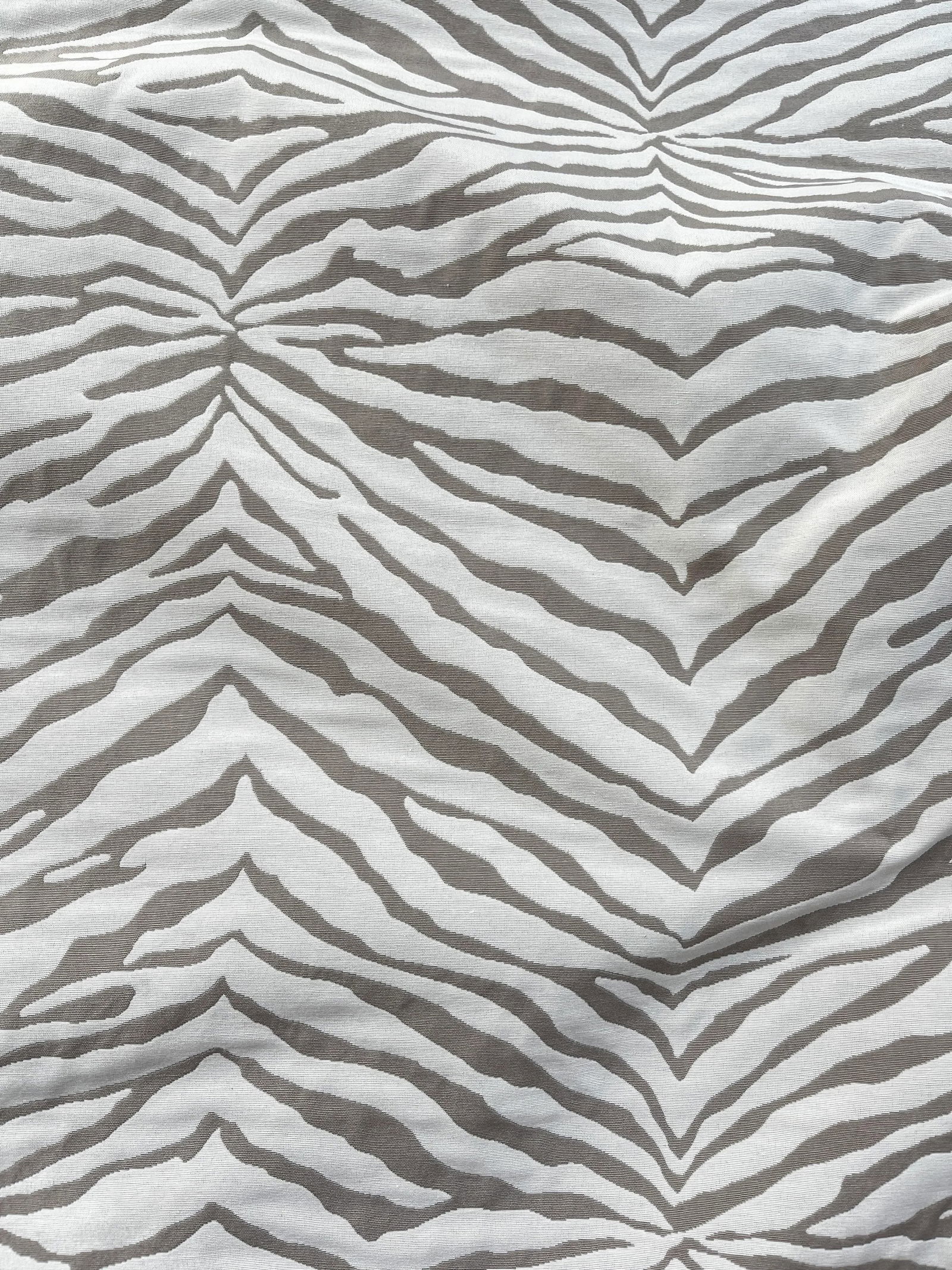 Gray Greige Neutral Zebra Hide Print Jacquard Upholstery Fabric- 3.25 Yards - 2