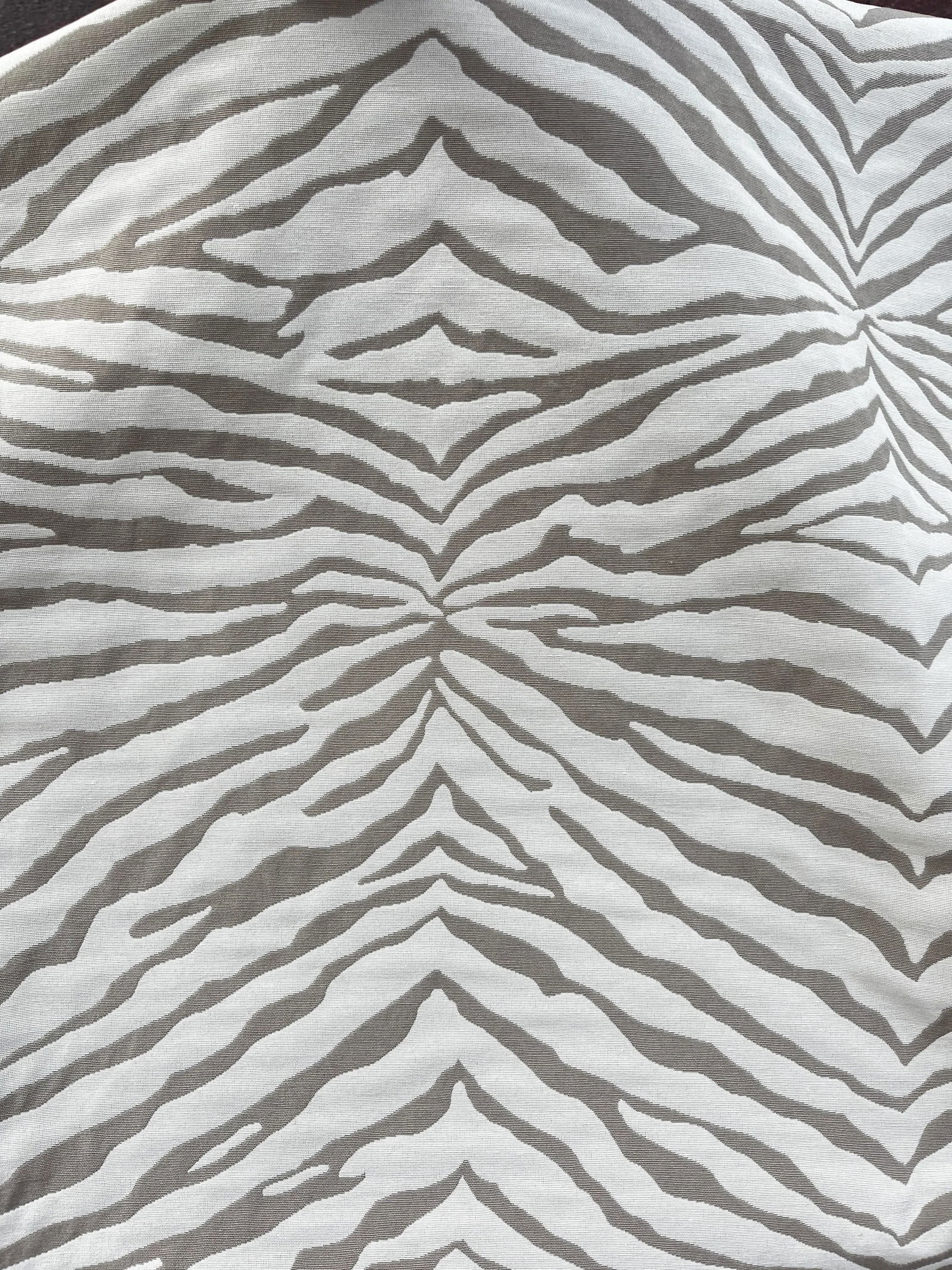 Gray Greige Neutral Zebra Hide Print Jacquard Upholstery Fabric- 3.25 Yards - 3