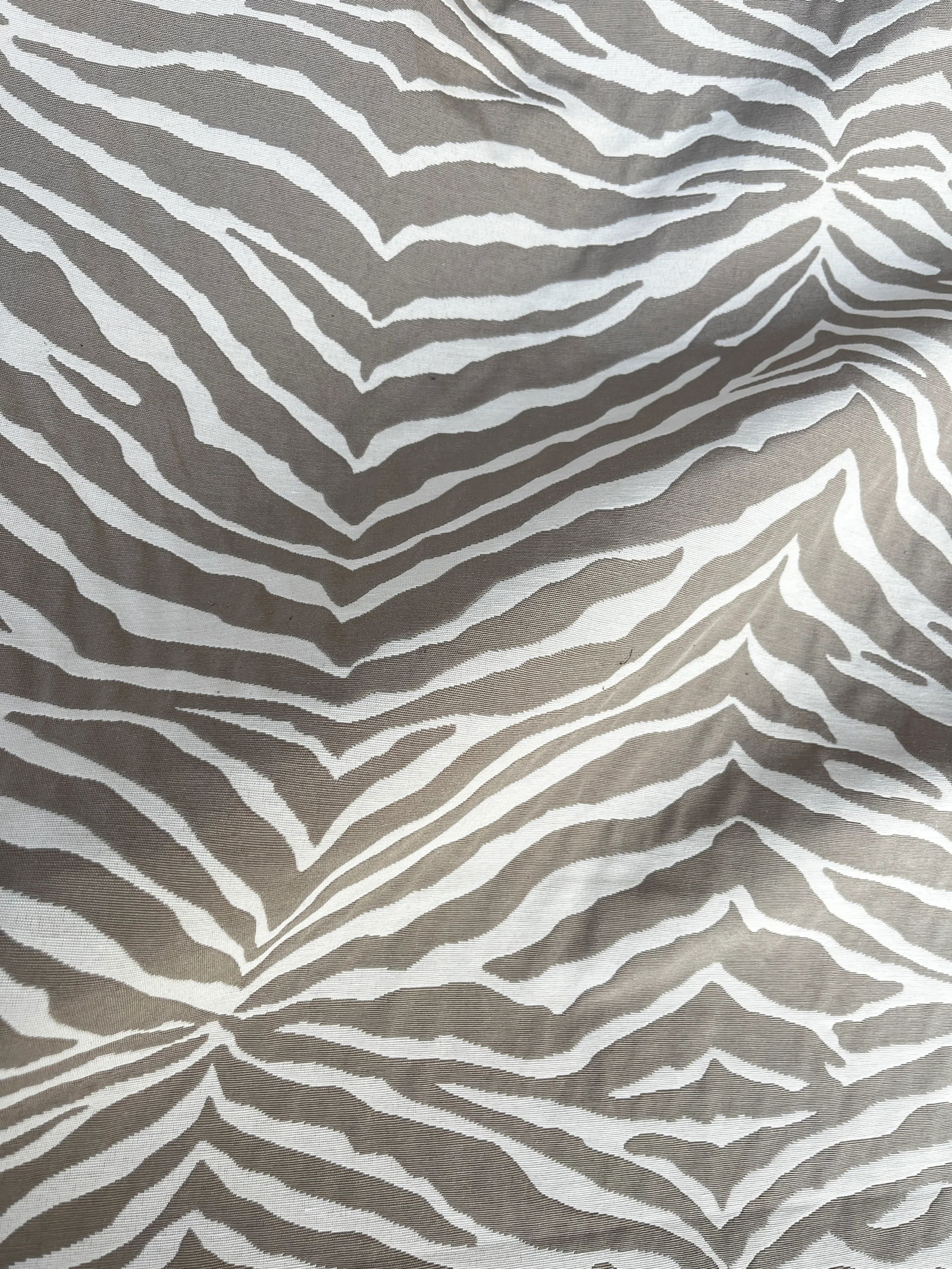 Gray Greige Neutral Zebra Hide Print Jacquard Upholstery Fabric- 3.25 Yards - 4