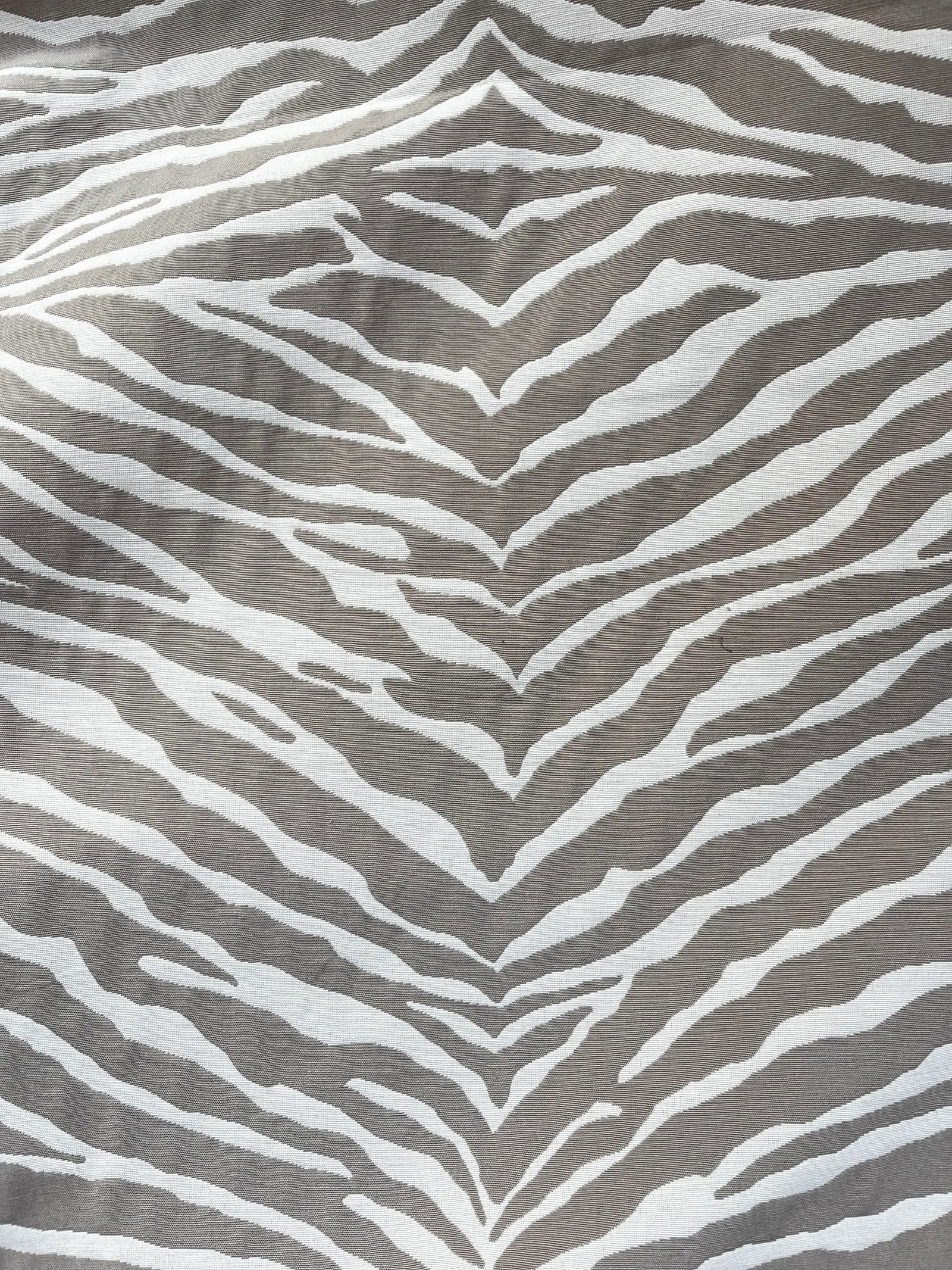 Gray Greige Neutral Zebra Hide Print Jacquard Upholstery Fabric- 3.25 Yards - 5