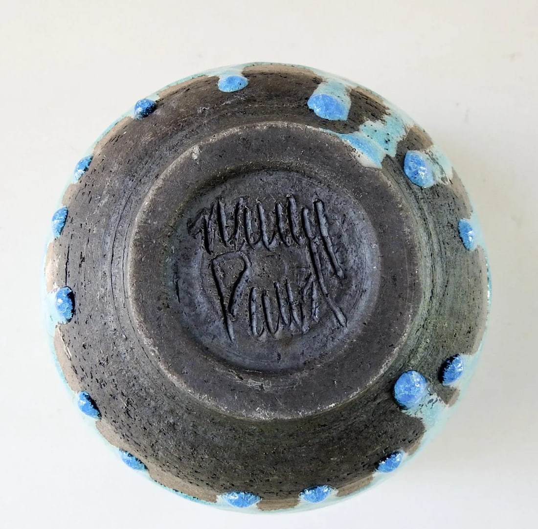 Nancy Pawel Turquoise Raku Bowl - 5