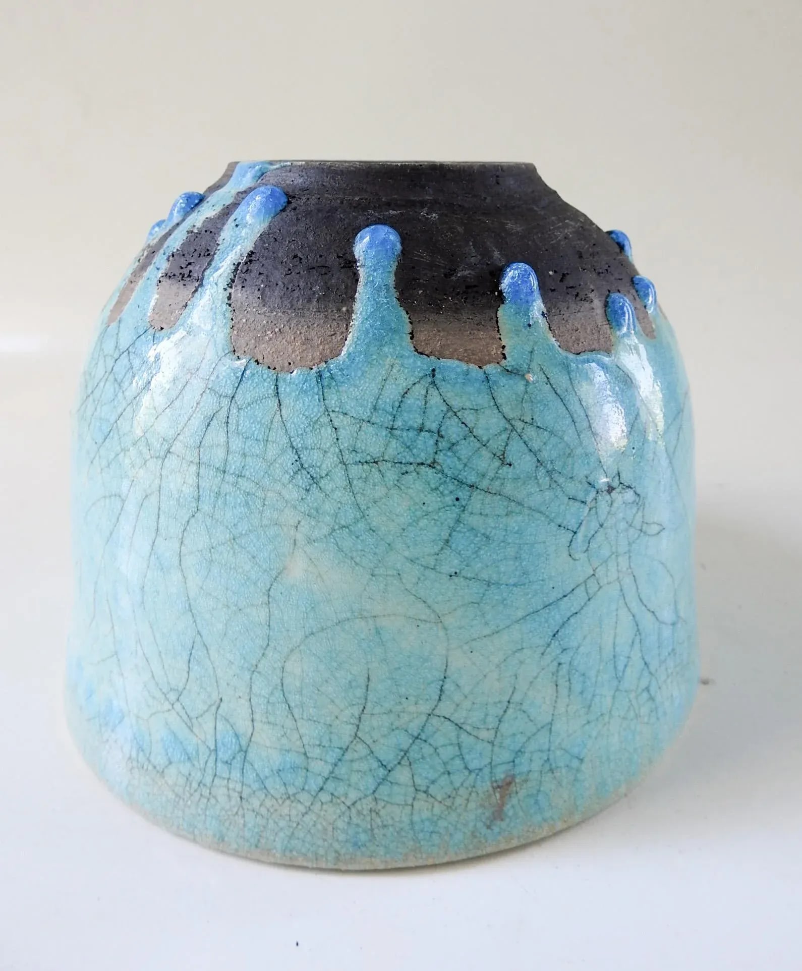 Nancy Pawel Turquoise Raku Bowl - 7
