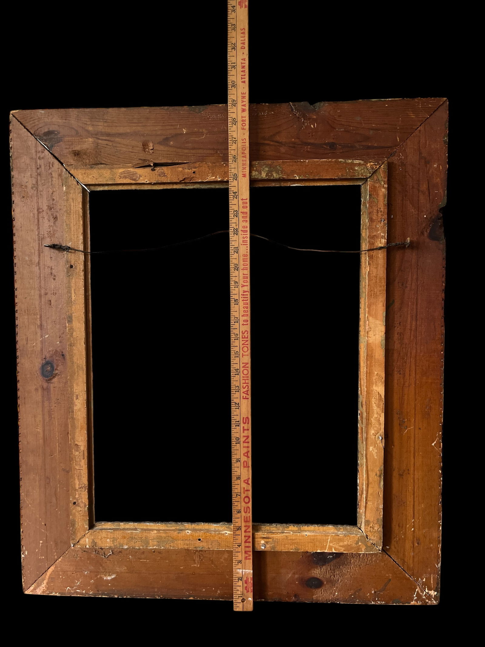 Large 19th Century Antique Gesso and Gilt Wood Frame With Ornate Swirl and Floral Relief - 10