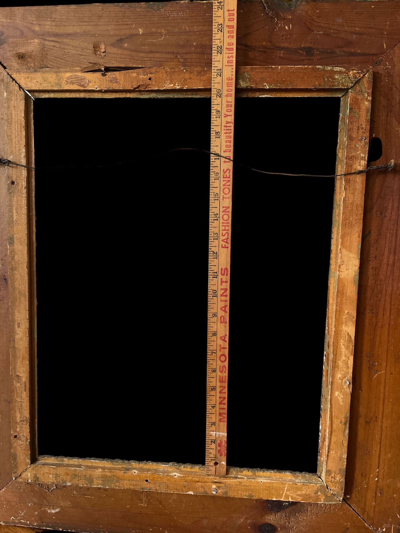 Large 19th Century Antique Gesso and Gilt Wood Frame With Ornate Swirl and Floral Relief - 12