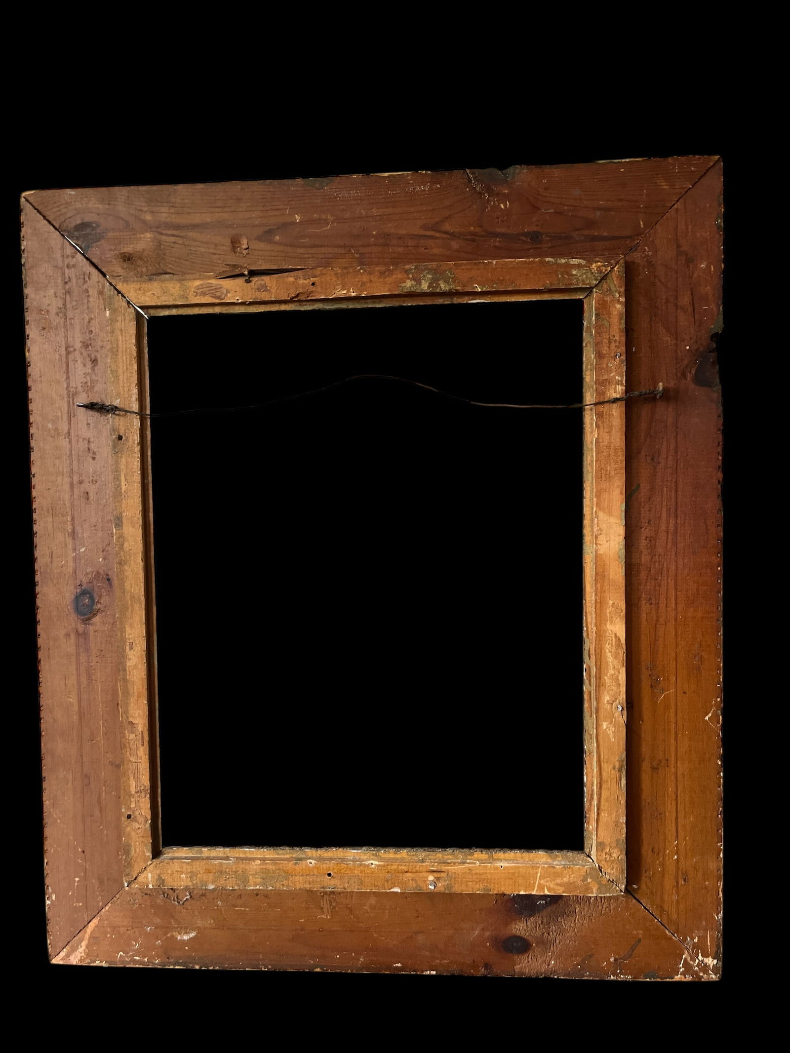 Large 19th Century Antique Gesso and Gilt Wood Frame With Ornate Swirl and Floral Relief - 8