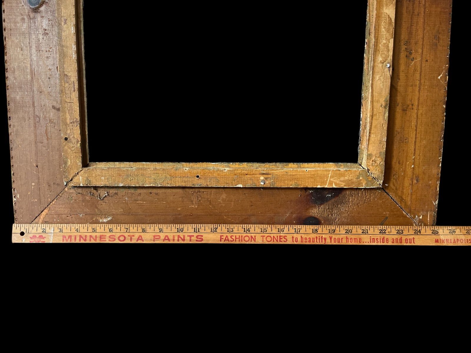 Large 19th Century Antique Gesso and Gilt Wood Frame With Ornate Swirl and Floral Relief - 9