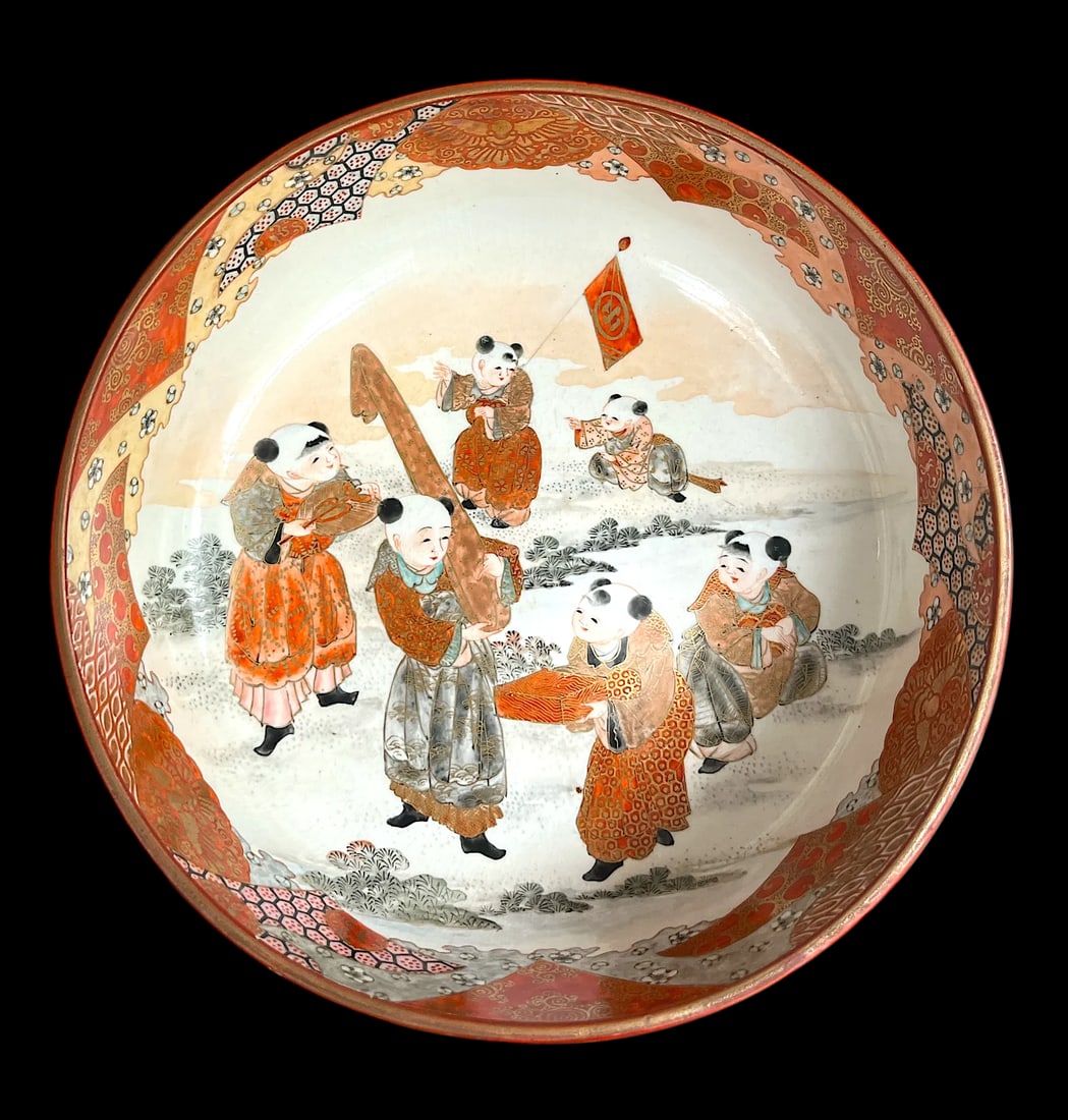 19th Century Antique Meiji Period Kutani-Style Imari Porcelain Nesting Bowls- Set of 3 - 4