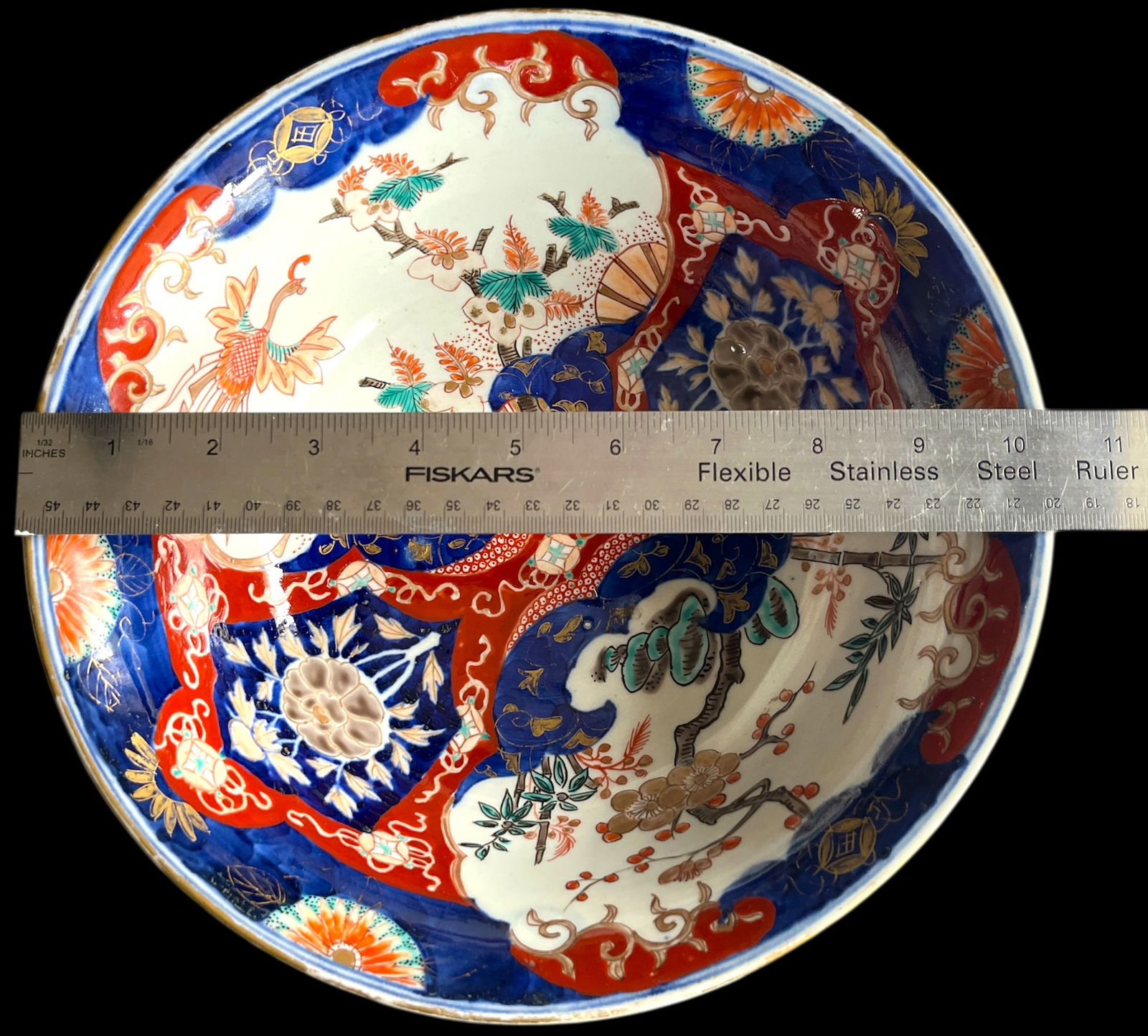 19th Century Meiji Period Japanese Cobalt Blue, Iron Red, and Gold Imari Bowl - 11