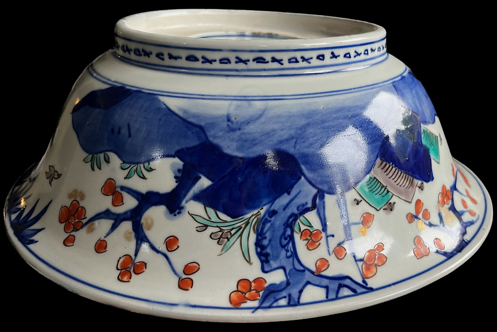 19th Century Meiji Period Japanese Cobalt Blue, Iron Red, and Gold Imari Bowl - 7