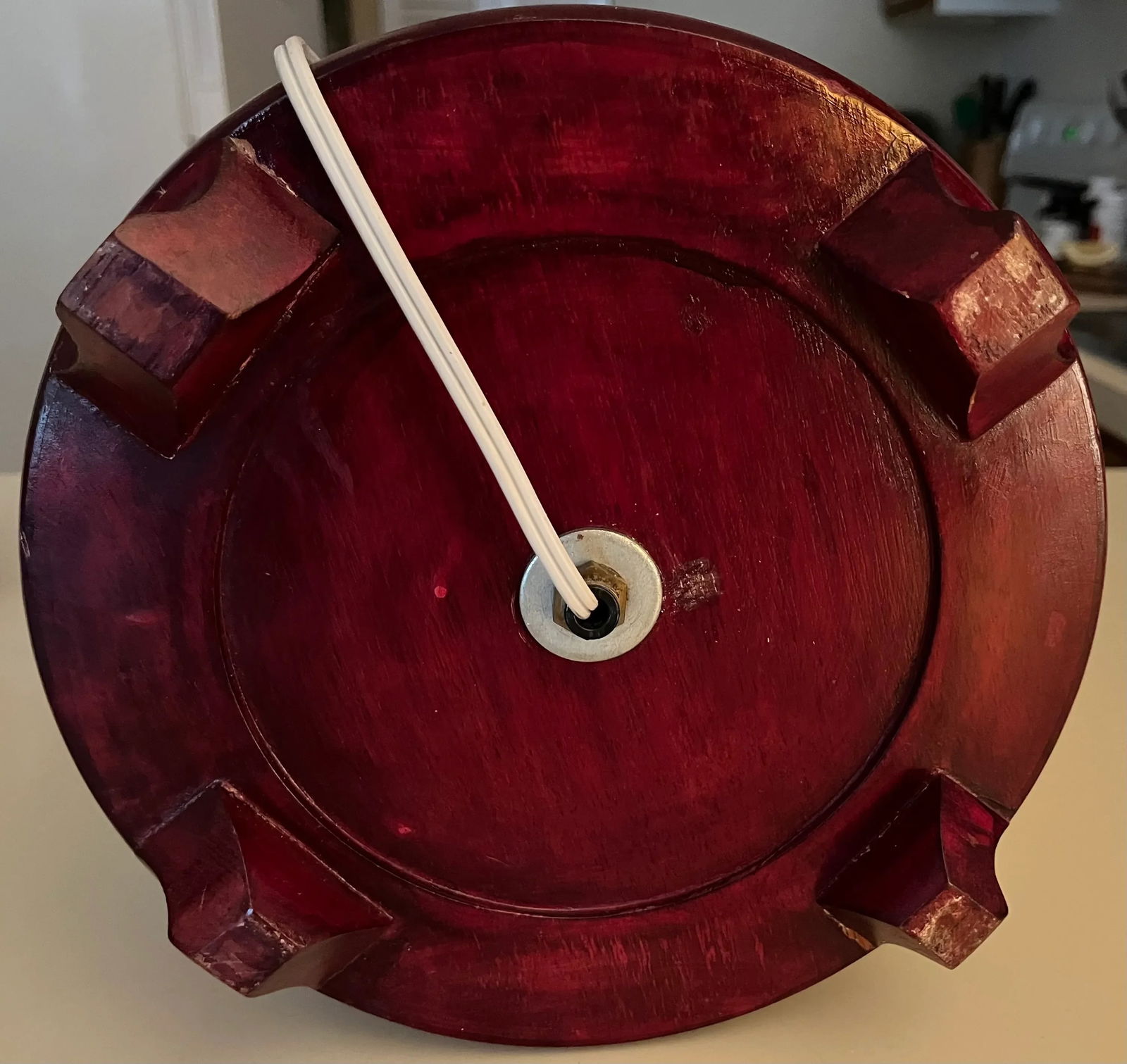 Vintage Classic Tobacco Leaf Ceramic Lamp-Wood Pedestal - 5