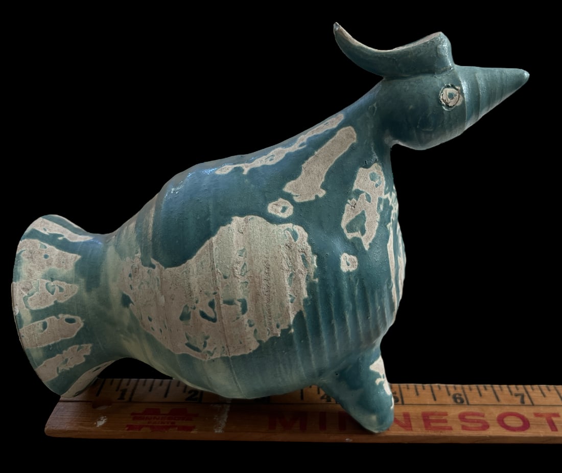 1950s Blue Bird Vase by Dodie Thayer Signed - 12