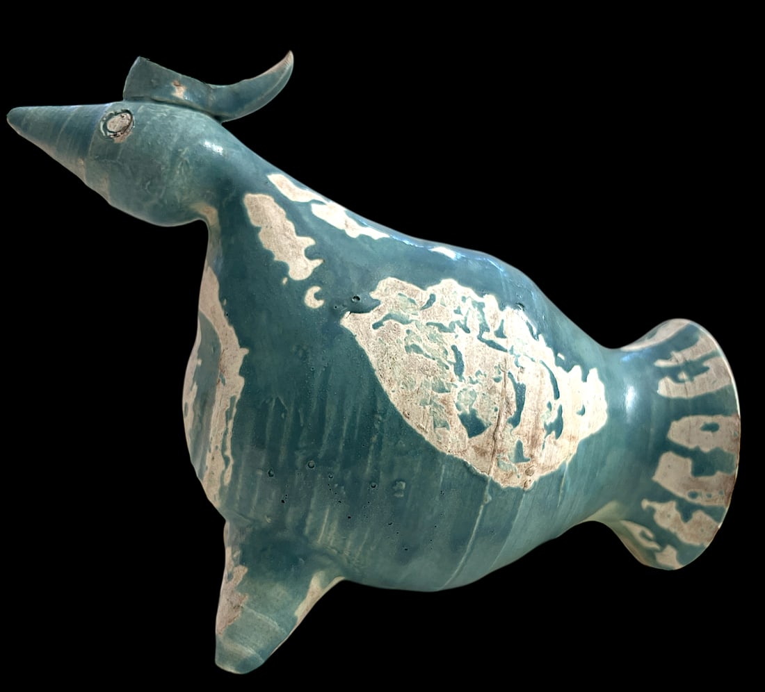 1950s Blue Bird Vase by Dodie Thayer Signed - 5