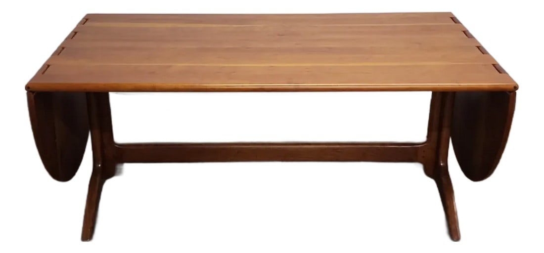 1990s Vintage Sam Maloof Style Cherry Drop Leaf Dining Table. (1 of 10)