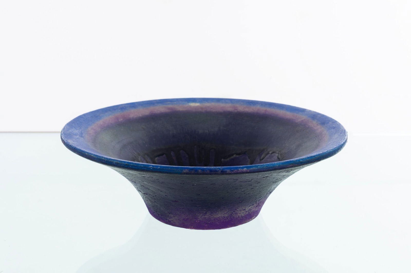 Fantoni for Raymor Deep Purple and Blue Ceramic Bowl 1955 - 3