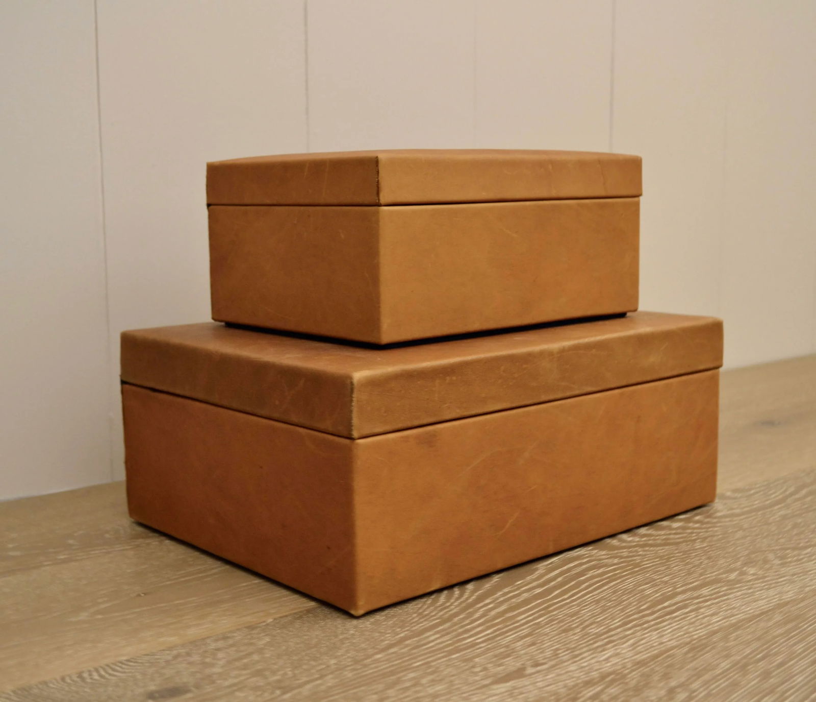 Early 21st Century Leather Boxes With Velvet Interior by Made Goods - A Set of 2 - 2