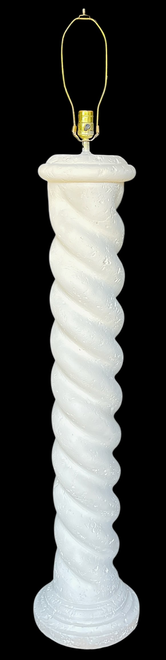 1980s White Plaster Twisted Spiral Column Floor Lamp in the Style of Michael Taylor, John Dickinson - 3