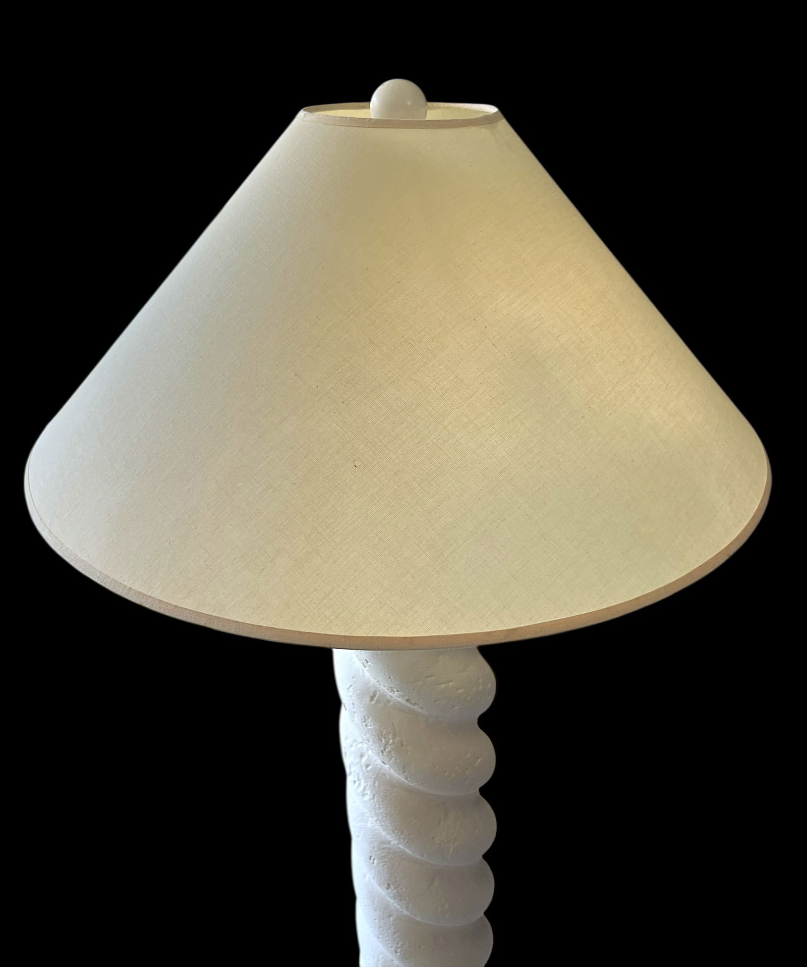 1980s White Plaster Twisted Spiral Column Floor Lamp in the Style of Michael Taylor, John Dickinson - 4