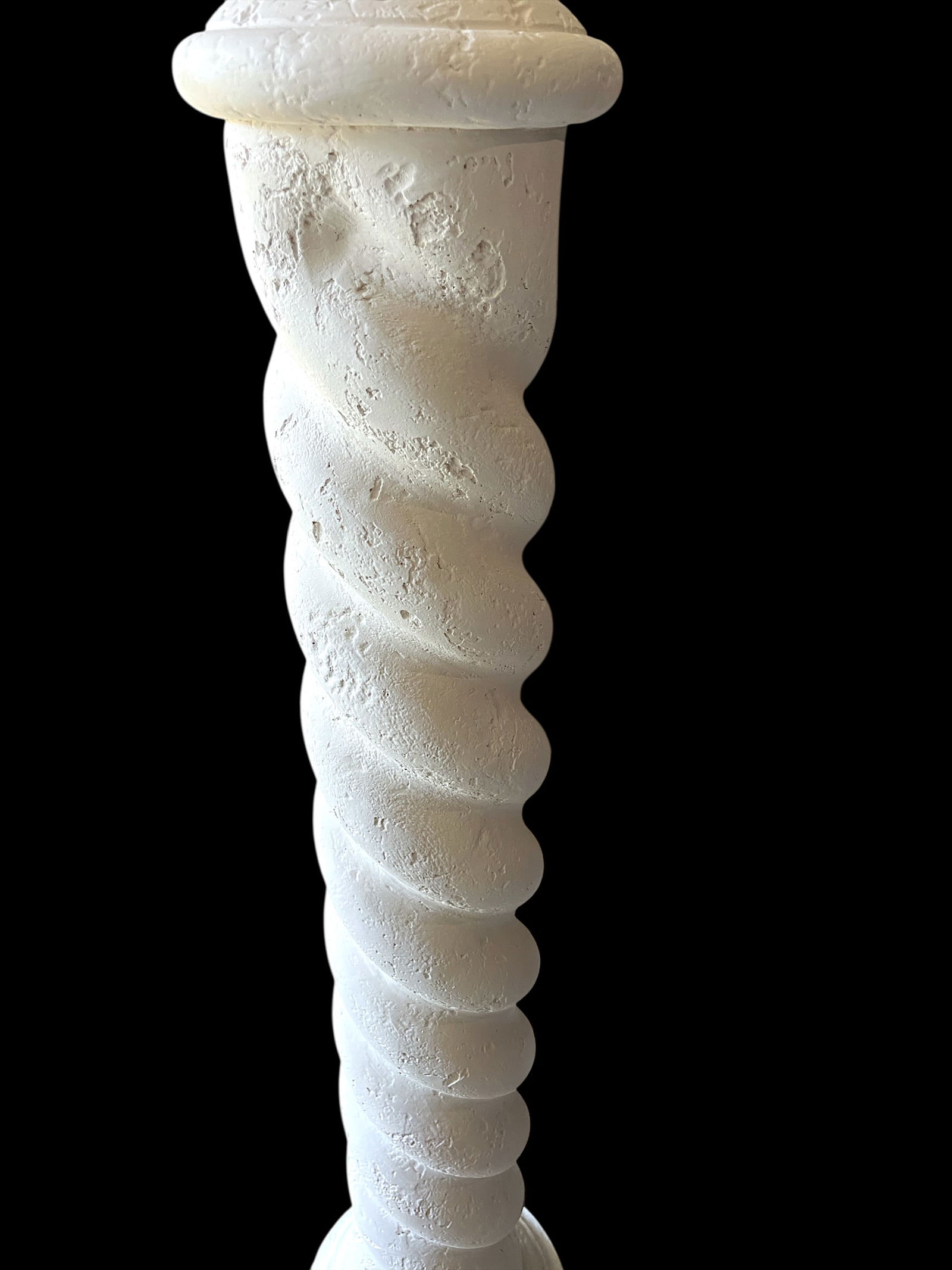 1980s White Plaster Twisted Spiral Column Floor Lamp in the Style of Michael Taylor, John Dickinson - 5